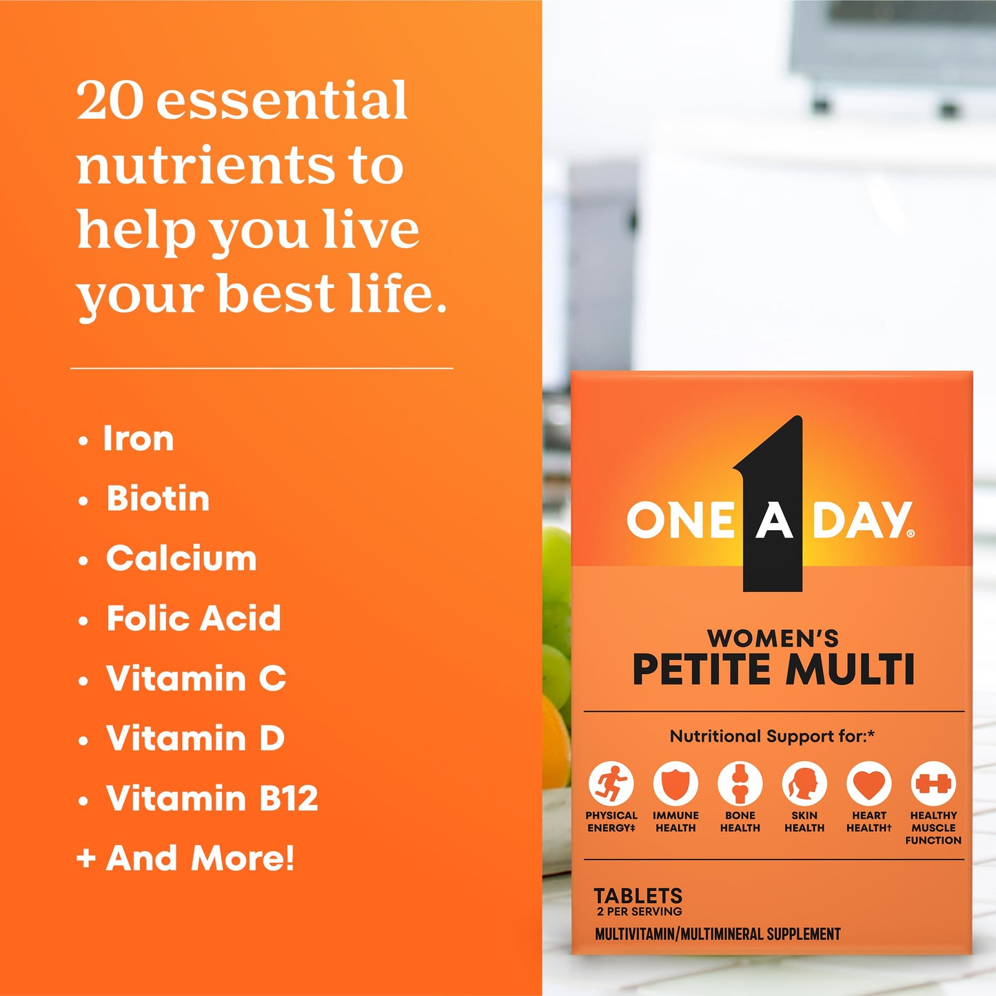 One A Day Women’s Petites Multivitamin Tablets 160 Count