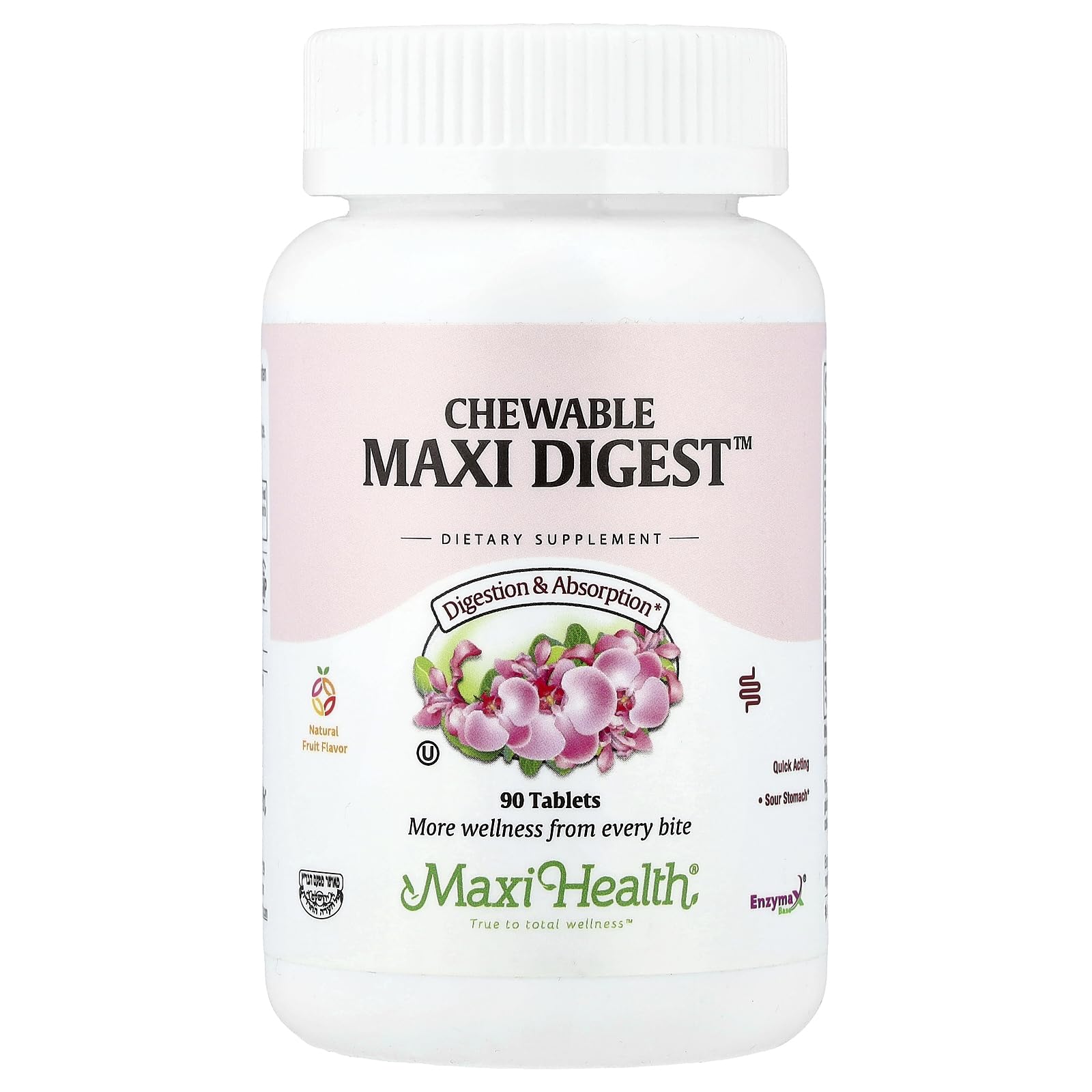 Maxi Health Digest Support Herbal & Enzyme Complex for Protein Digestion Capsules, 90 Count