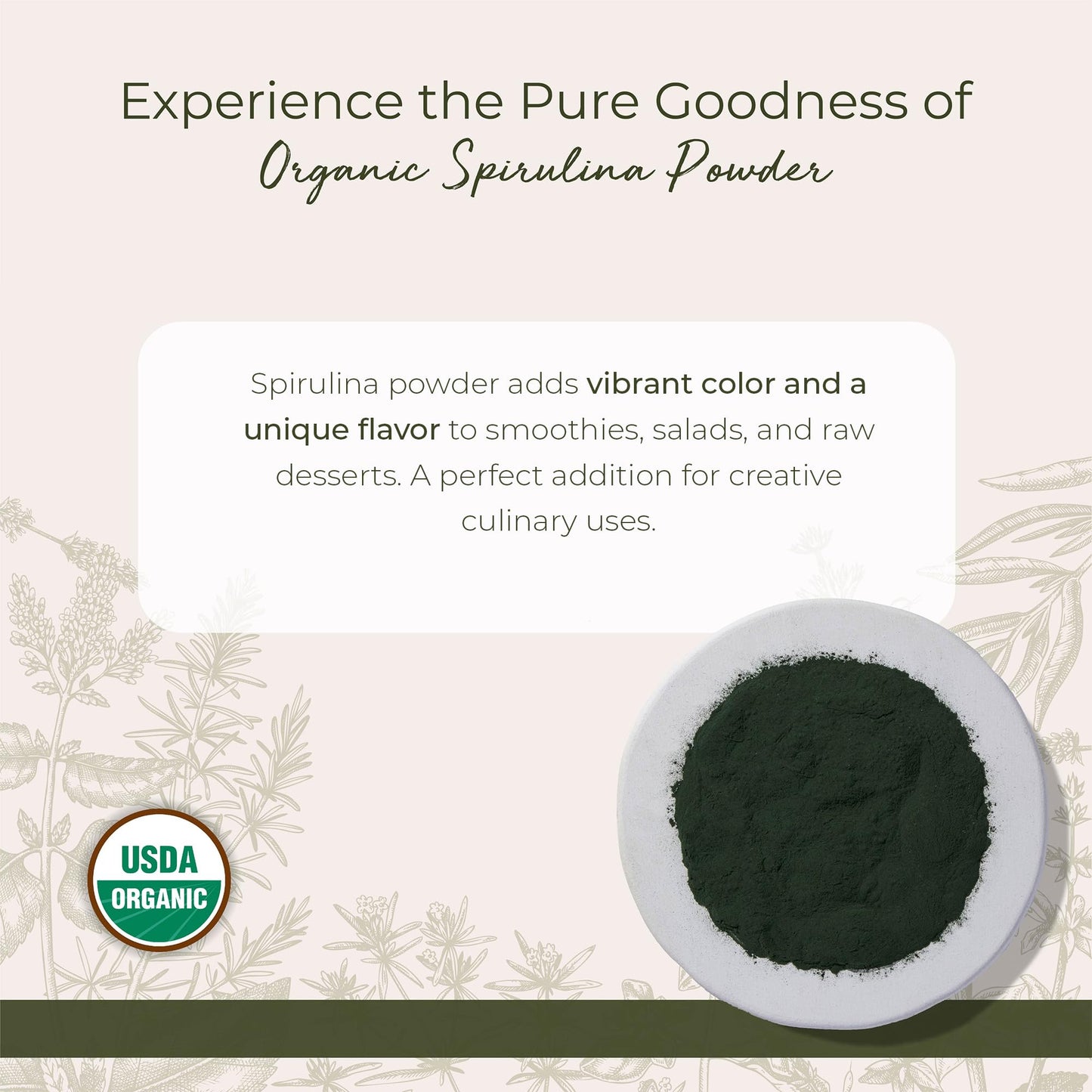 Starwest Botanicals Spirulina Powder Organic Non-GMO 16 Ounce