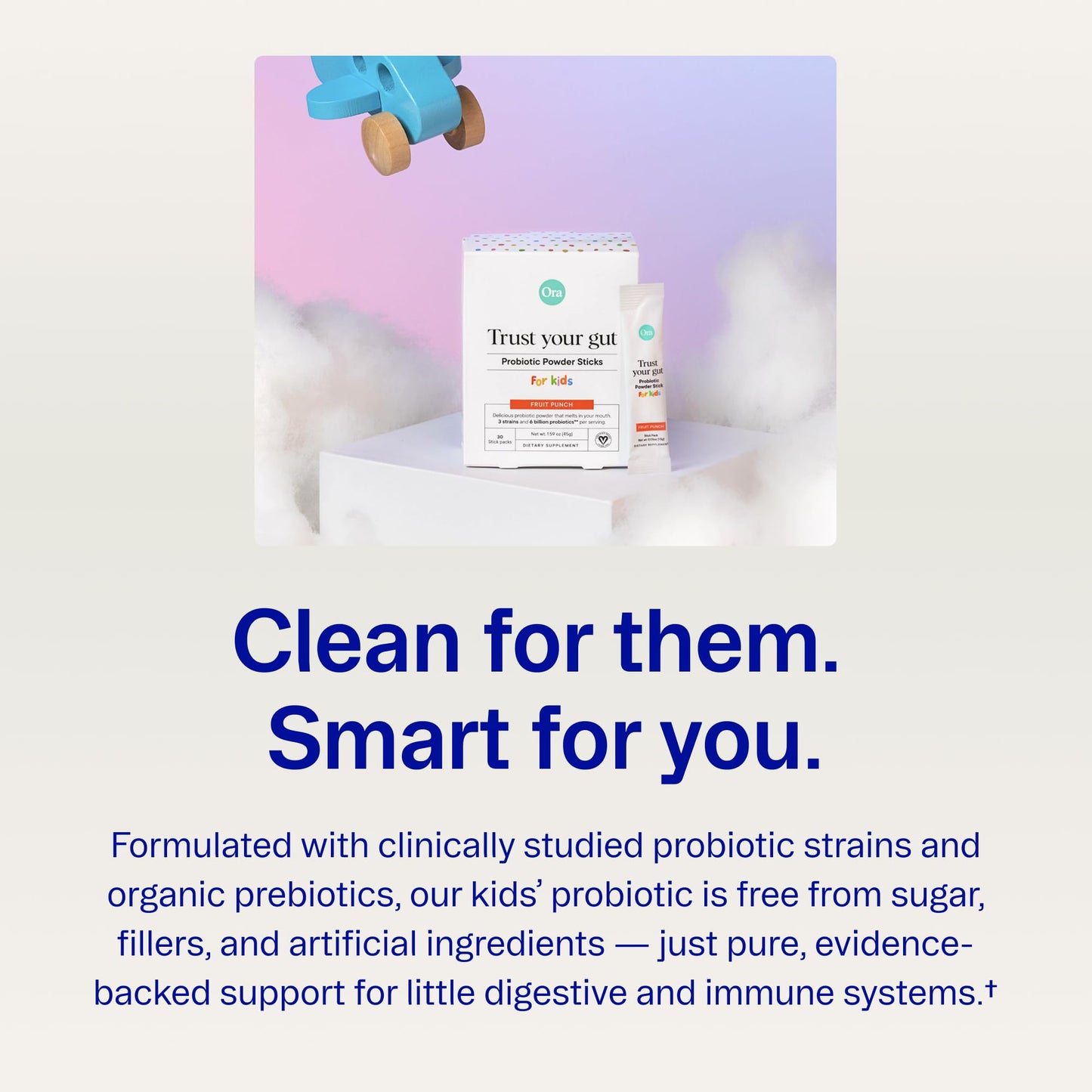 Ora Organic Probiotic Pixies with Prebiotics for Kids - Vegan Probiotics for Digestive Health Capsules, 30