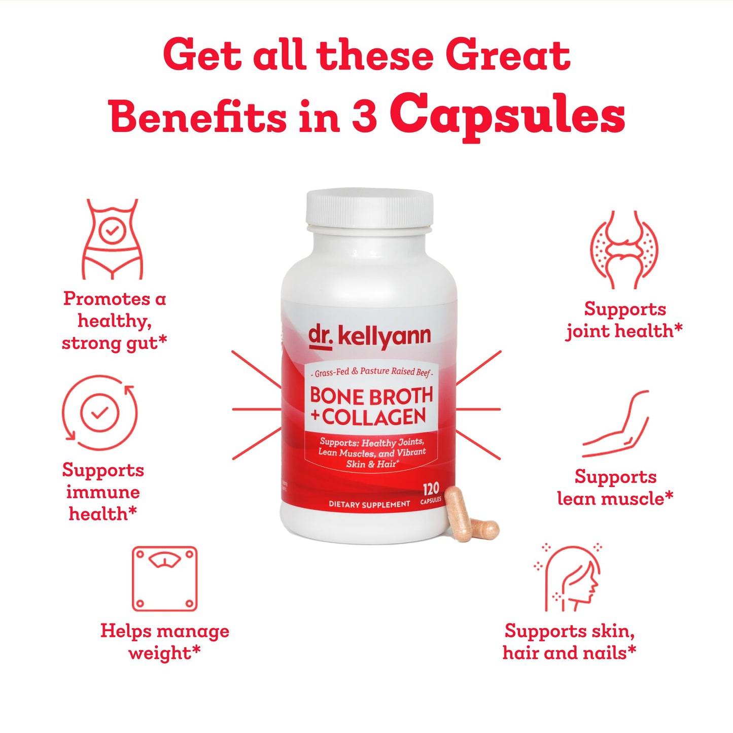Dr. Kellyann Bone Broth Capsules, 120 Capsules