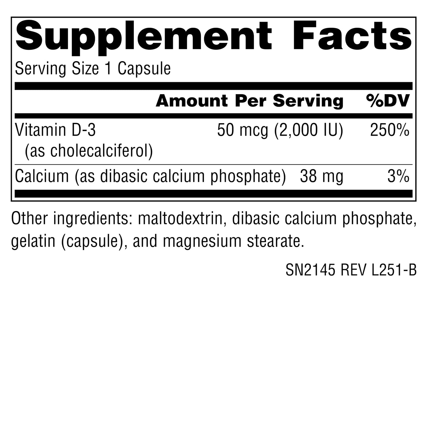 Source Naturals Vitamin D-3 Bioactive Form for Bone & Immune Health 50 mcg (2000 IU) Capsules, 200 Count