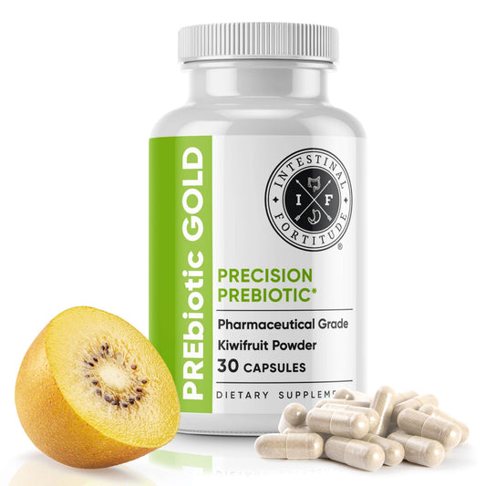 Intestinal Fortitude PREbiotic Gold: Kiwifruit Fiber, Butyrate & Prebiotic Restore Capsules, 30 Capsules