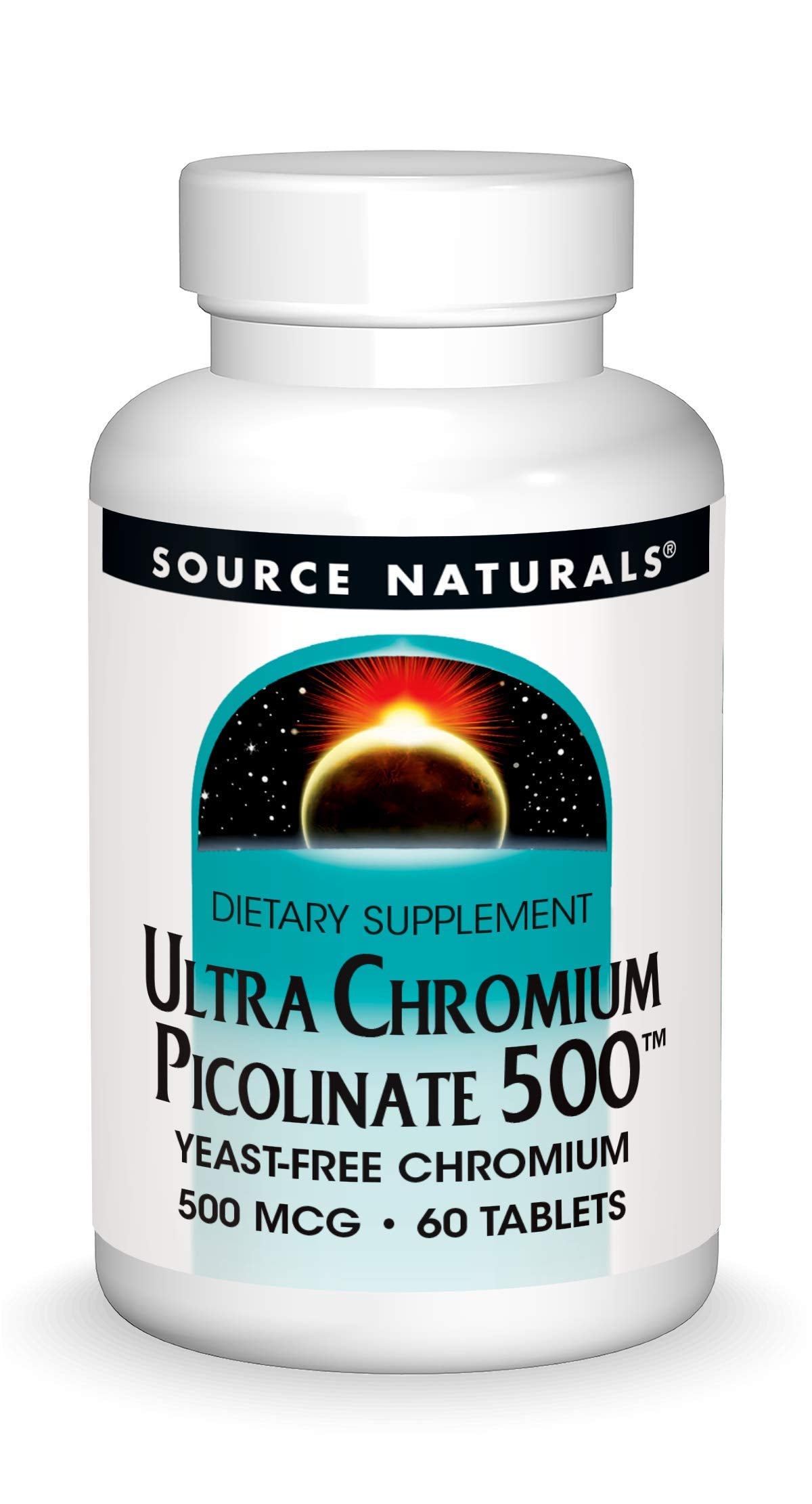 Source Naturals Ultra Chromium Picolinate 500 mcg Yeast-Free Dietary Supplement Tablets 60 Count
