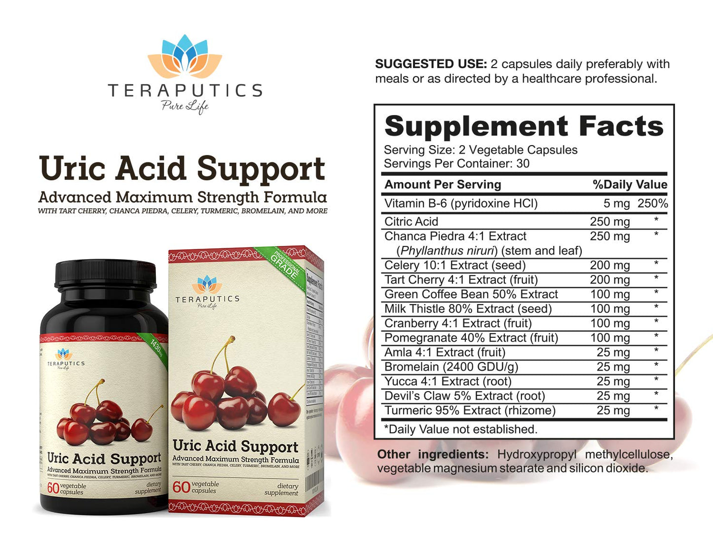 Teraputics Uric Acid Support Formula Capsule 60 Count