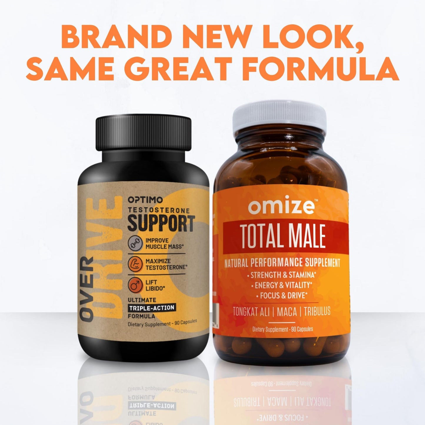 Omize Testosterone Booster for Men Total Male Premium Tongkat Ali, Ashwagandha, Maca & Tribulus 90 Capsules