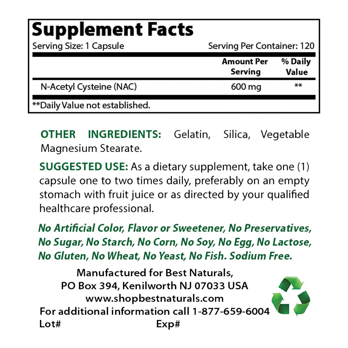 Best Naturals TUDCA 250mg & NAC 600 mg Capsules, 60 Capsules