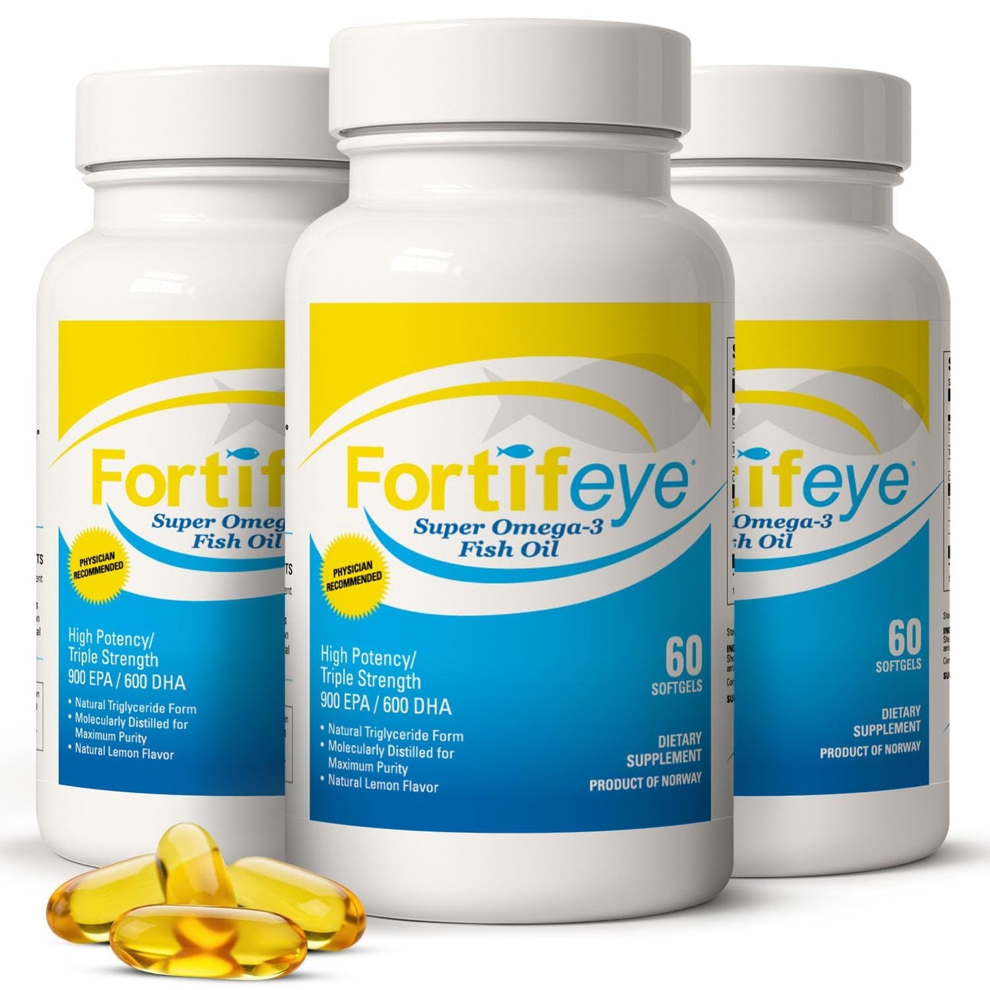 Fortifeye Vitamins Omega 3 Fish Oil Softgels 180