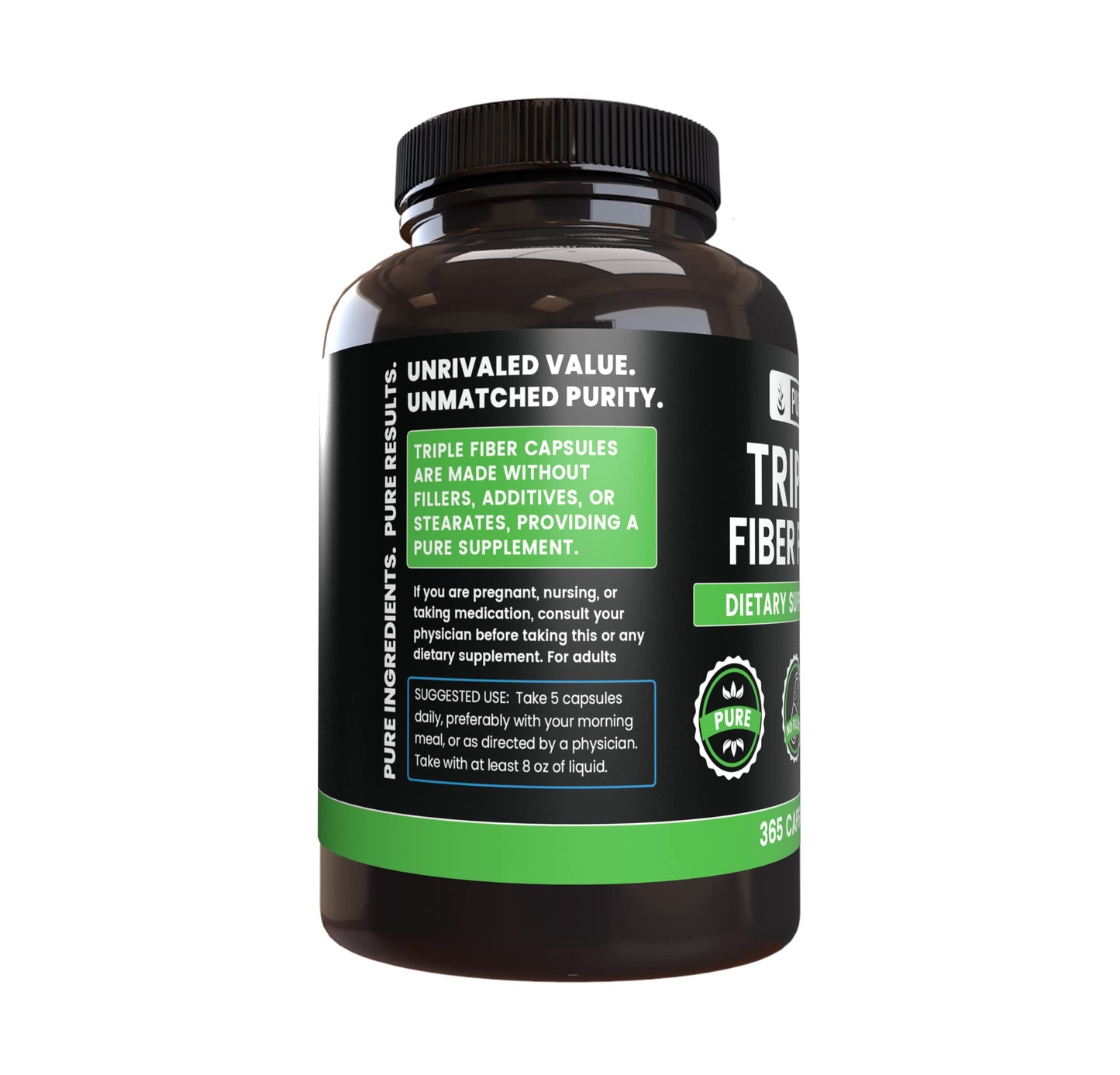 PURE ORIGINAL INGREDIENTS Triple Fiber 365 Capsules