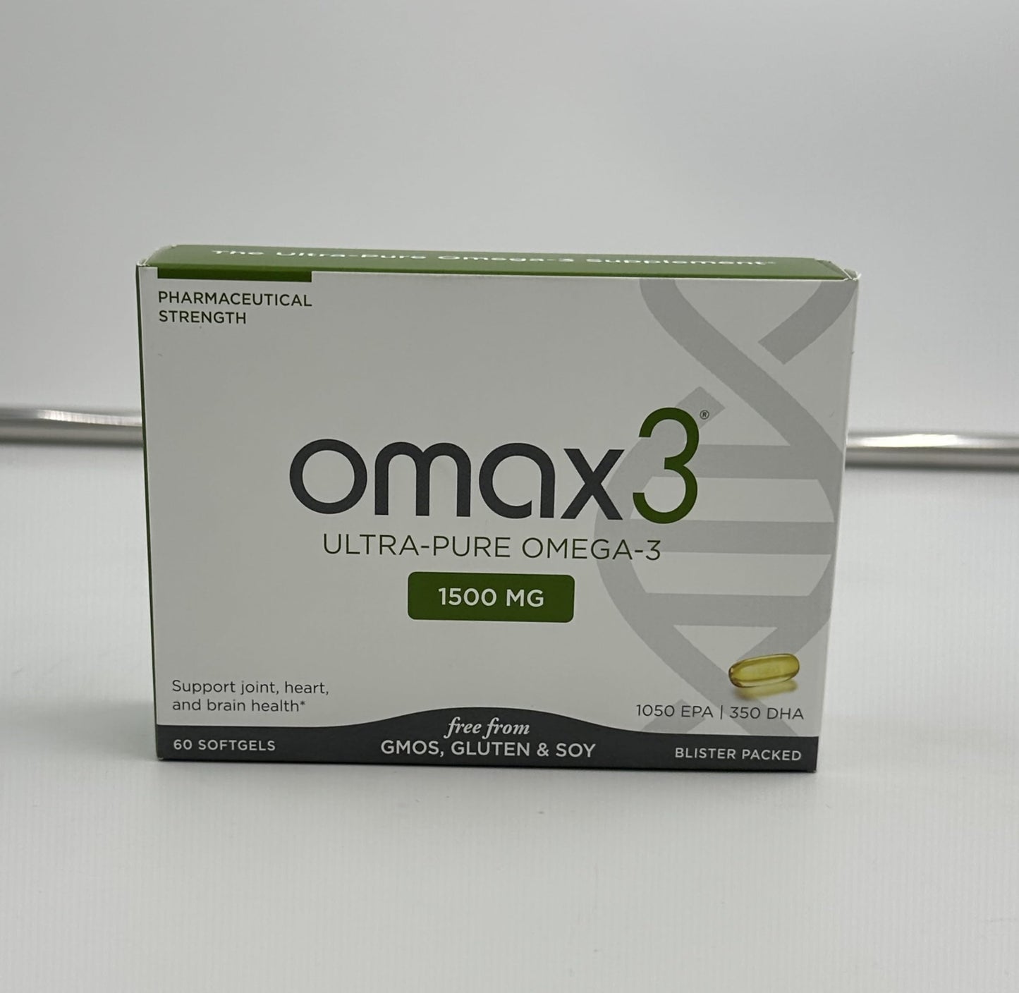 Omax3 Omega 3 Fish Oil 1500mg EPA DHA, Wild Caught & Gluten Free Softgel, 60 Count