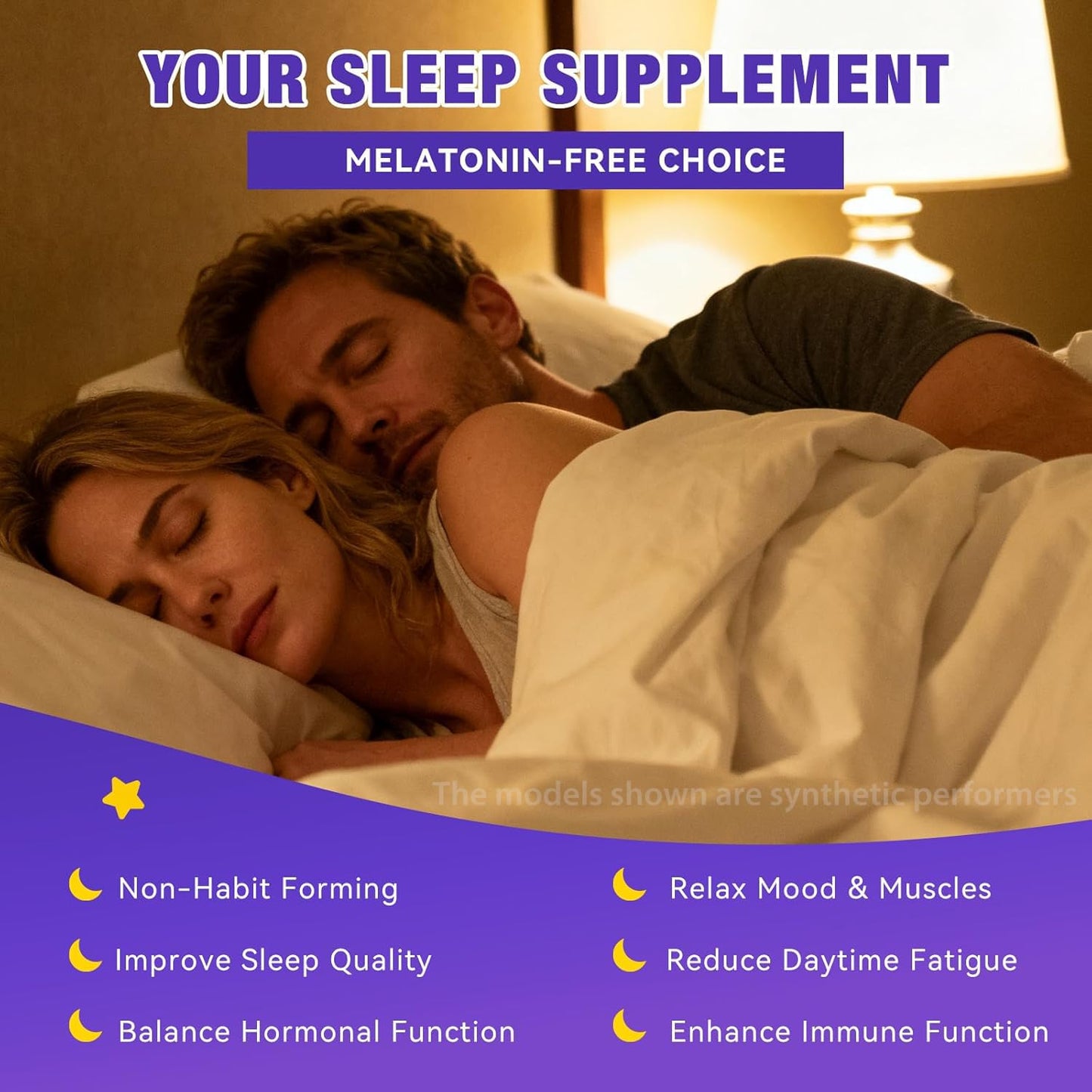 QualiLife Melatonin Free Sleep Gummies for Adults with Magnesium, Valerian Root, 5-HTP & Herbal Blend - Natural Sleep Aid Supplements - Non-Habit Forming, Sugar Free, Strawberry Flavor, 60 Count