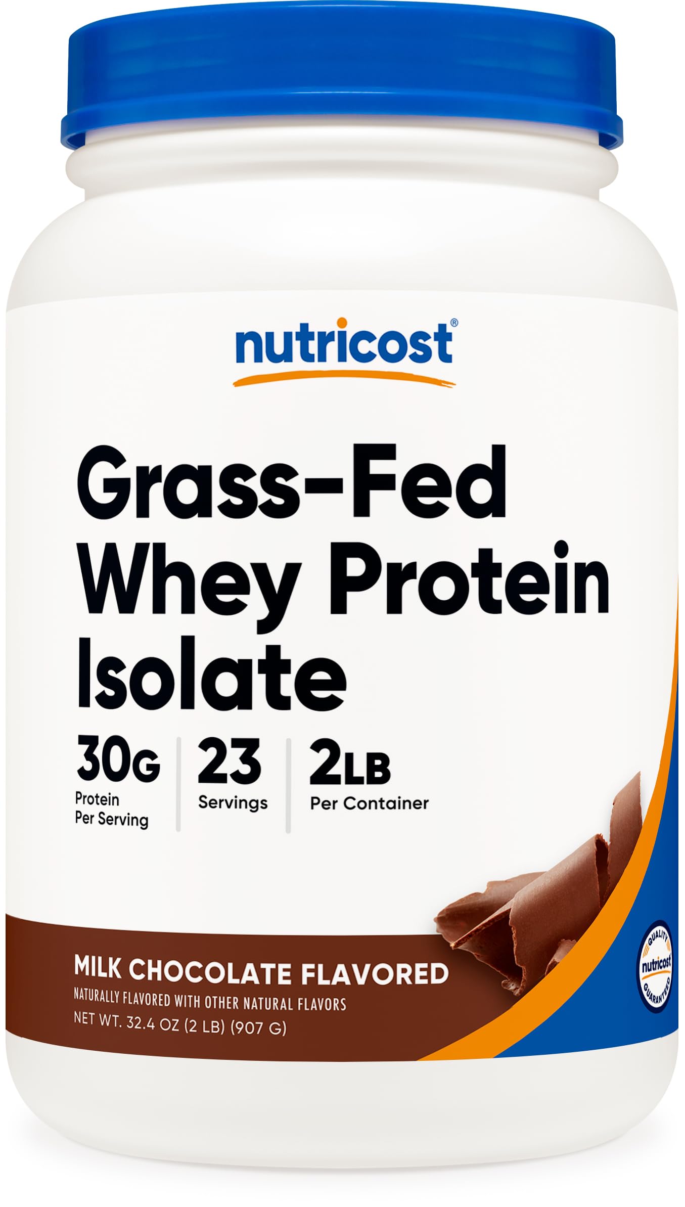 Nutricost Grass-Fed Whey Protein Isolate Powder, Chocolate, 32.4 oz