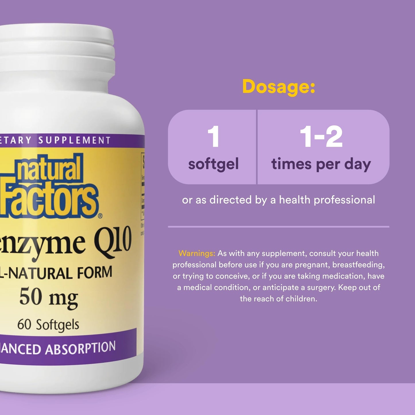 Natural Factors Coenzyme Q10 50 mg Softgels 60