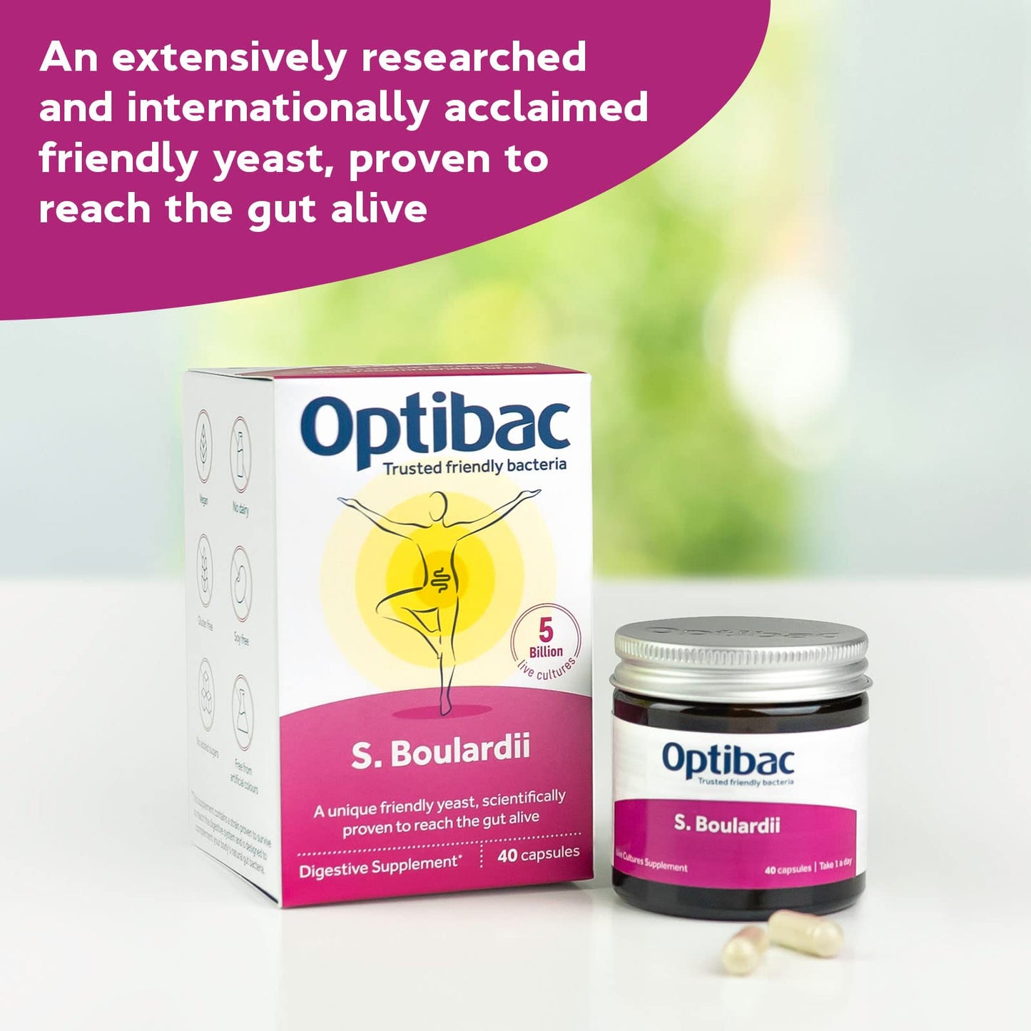 Optibac Probiotics Saccharomyces boulardii Capsule 40 Capsules