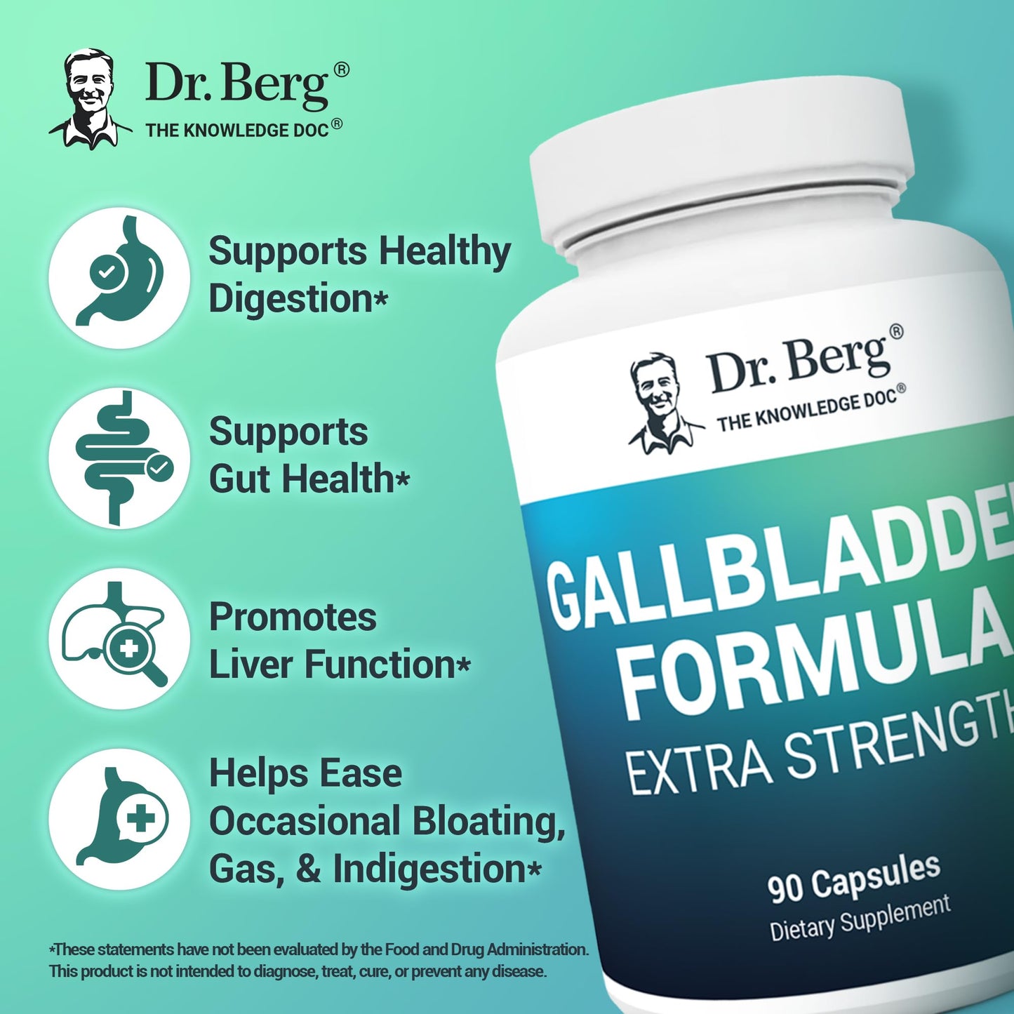 Dr. Berg Nutritionals Gallbladder Formula Extra Strength Capsules, 90 Count