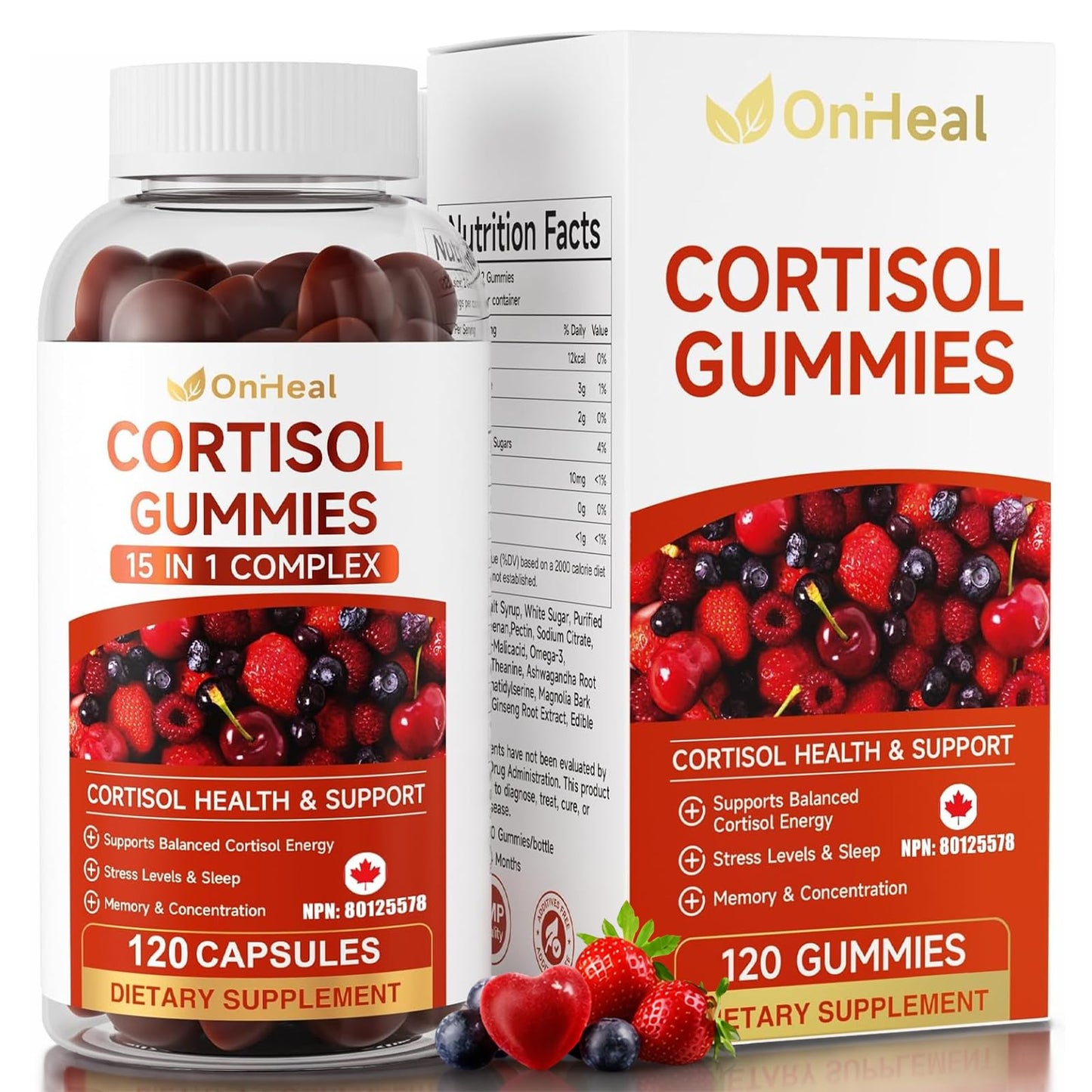 YBFQ Unisex Cortisol Gummies 60 Count
