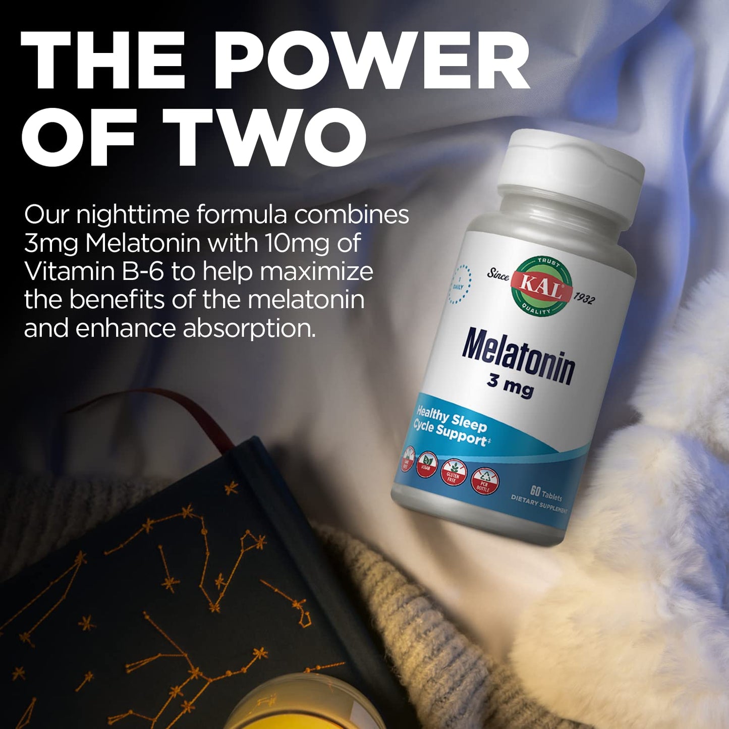 KAL Melatonin 3mg Sleep Aid Tablets, 60 Count
