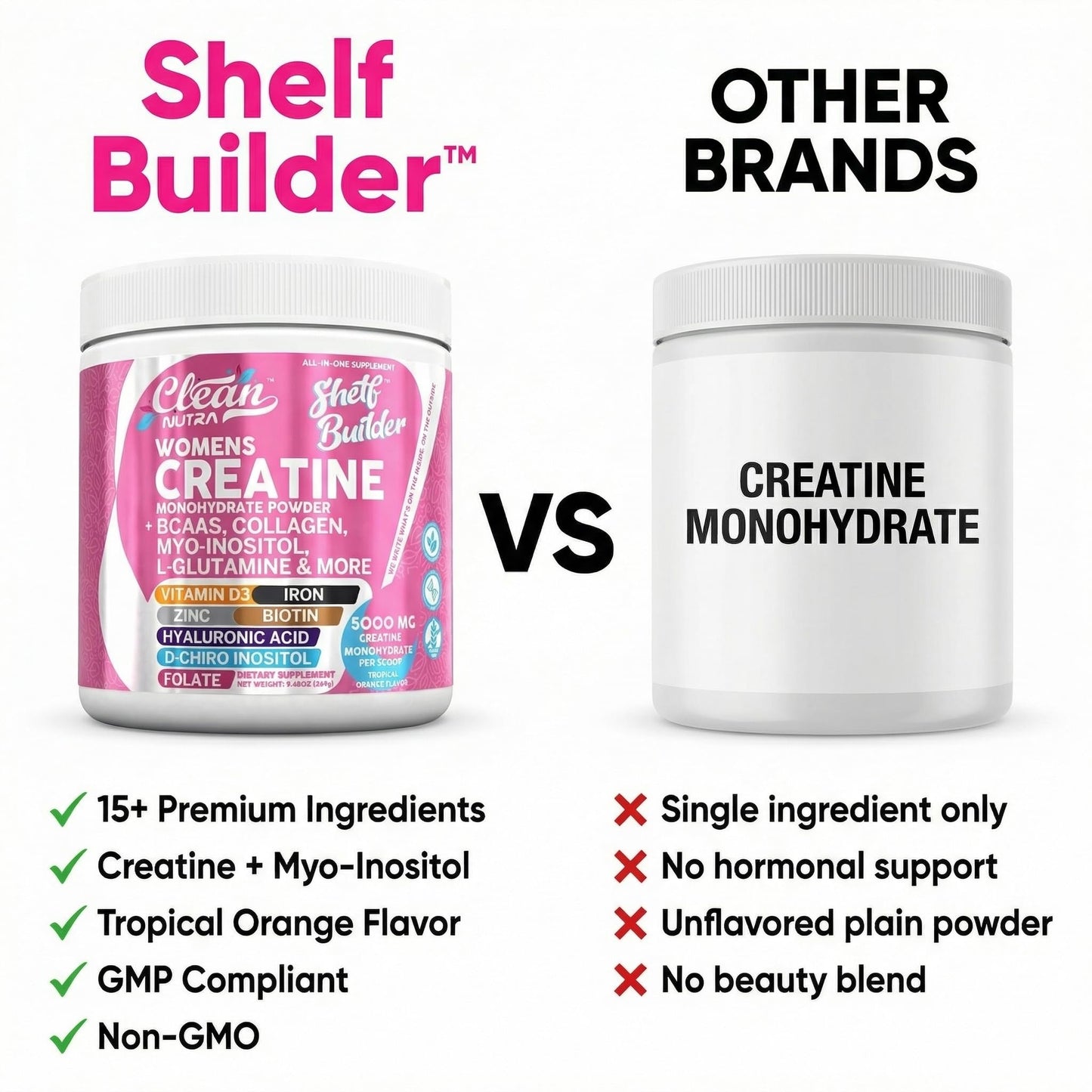 Clean Nutraceuticals Creatine Monohydrate + BCAA Powder 9.48 Ounce