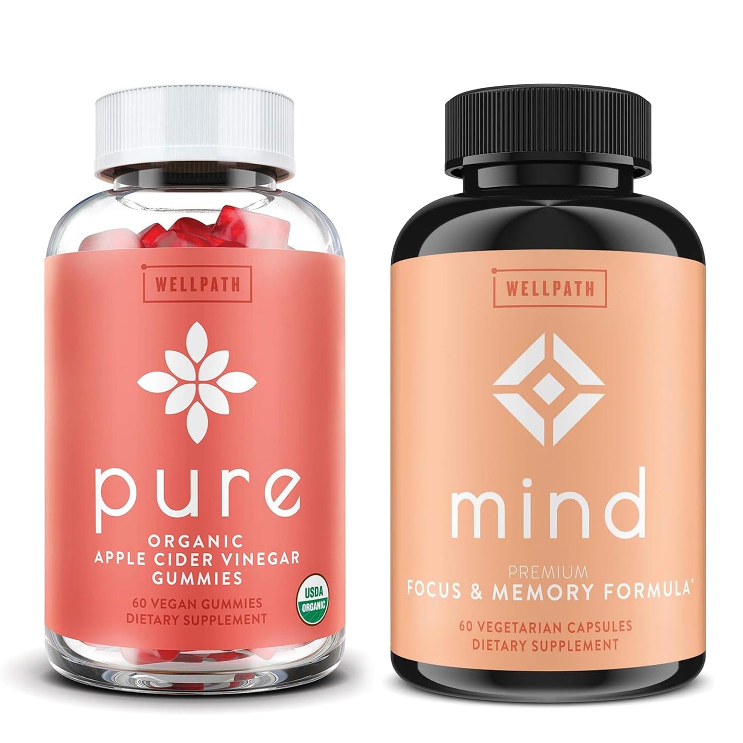 WellPath Apple Cider Vinegar with Mother Gummies & Lion's Mane Mind & Brain Support, 120 Gummies