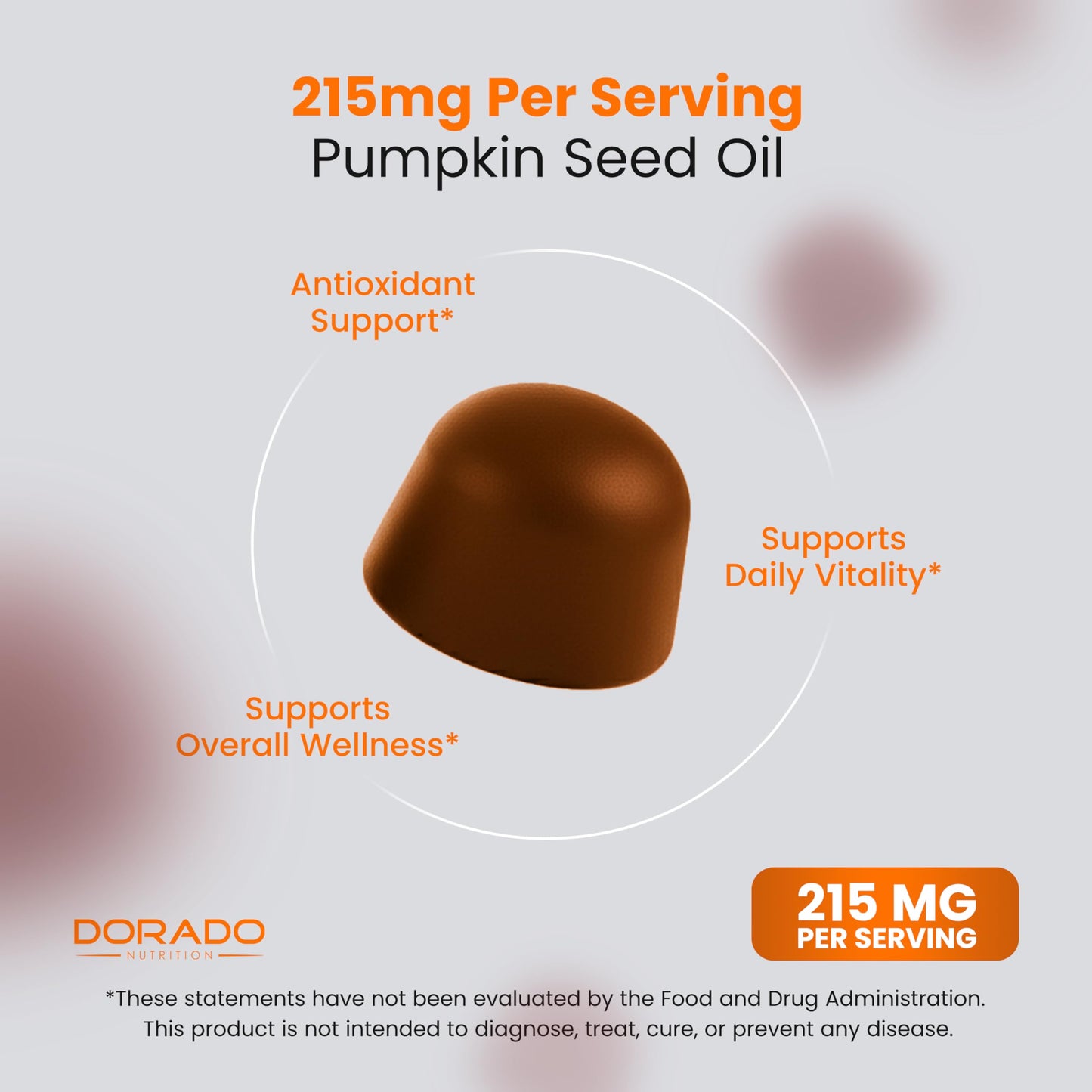 Dorado Nutrition Pumpkin Seed Oil Gummies 4000mg Sugar Free Gummy Supplement with Pumpkin Seed Extract for Adults - Delicious Orange Flavor, Non-GMO, Gluten Free, Vegan Supplement & USA Made 60 Capsules