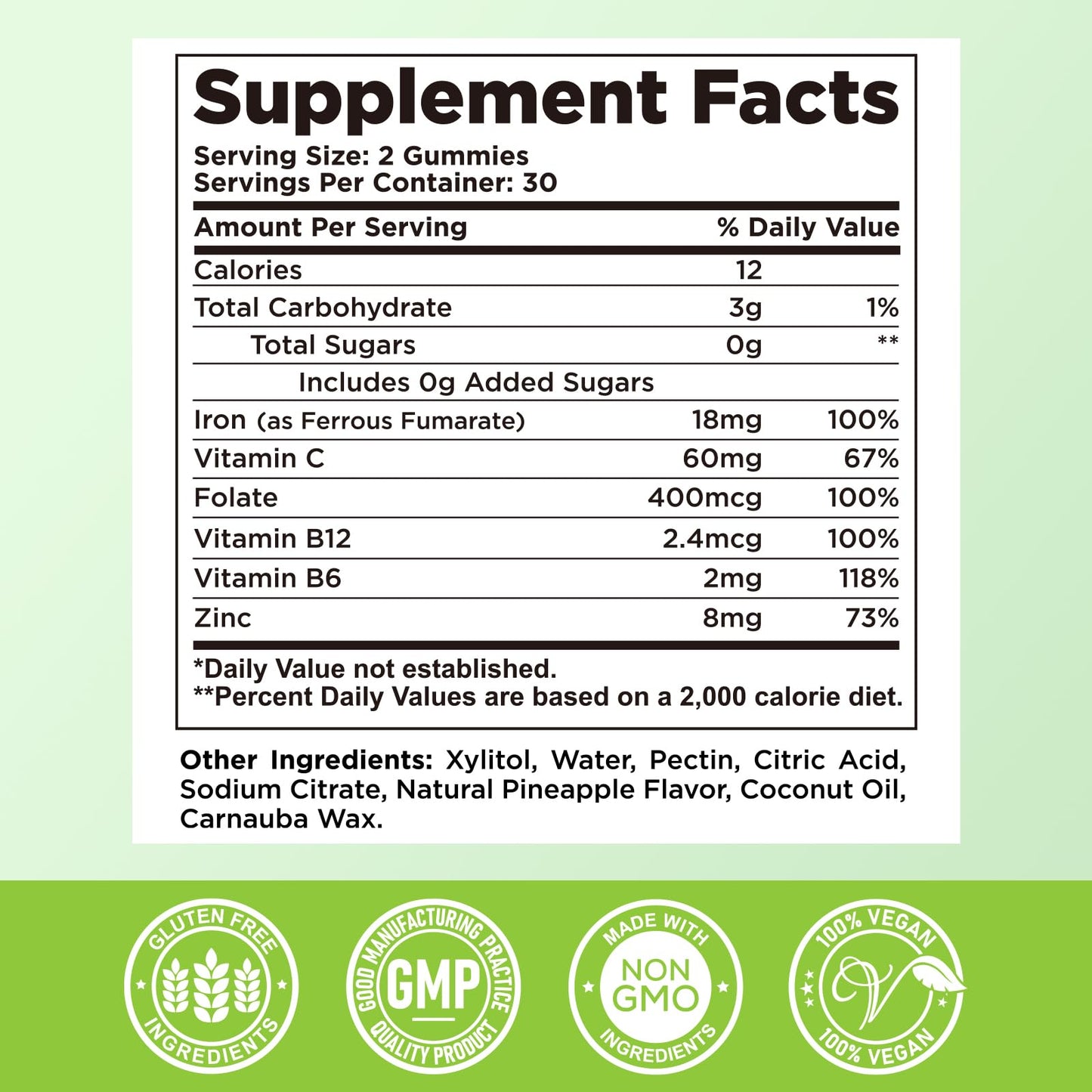 CFILIHTC Iron Gummies 60 Count
