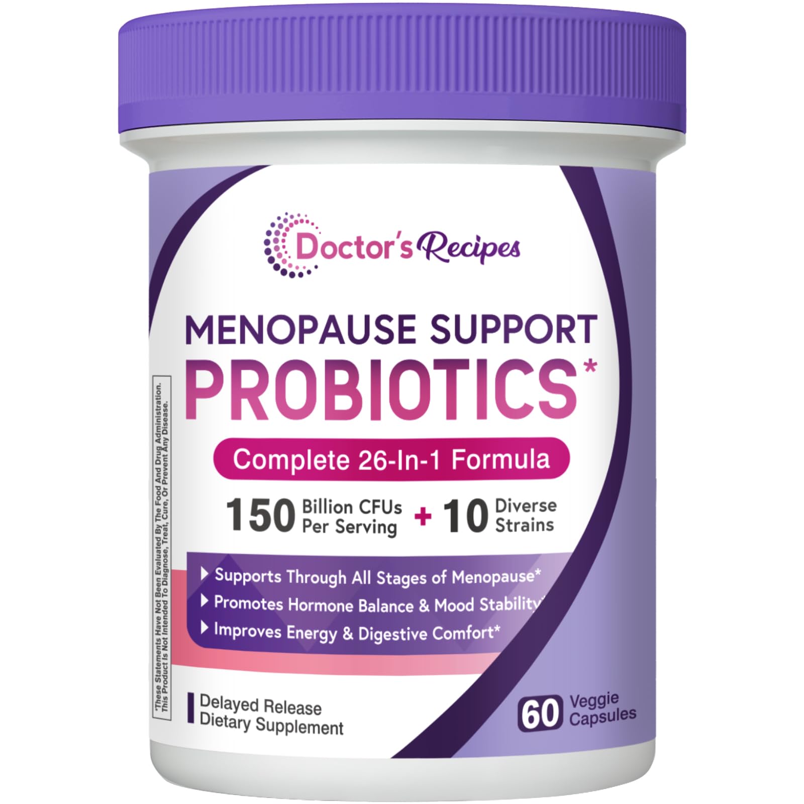 Doctor's Recipes Menopause Probiotics 150 Billion CFU Capsules, 60 Count