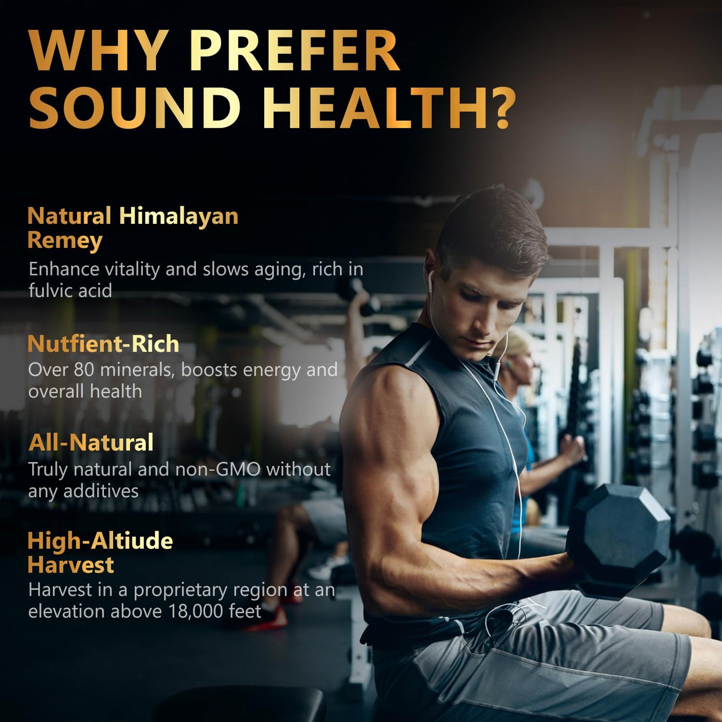 Sound Health Plus Shilajit Gold Gummies with Ashwagandha & Gokshura 60 Gummies