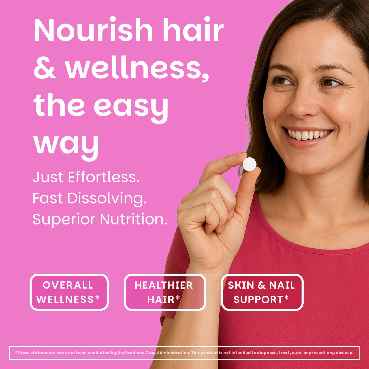 EZ Melts Women's Multi + Hair Growth - Daily Multivitamin for Women 120 Dissolvable Tablets