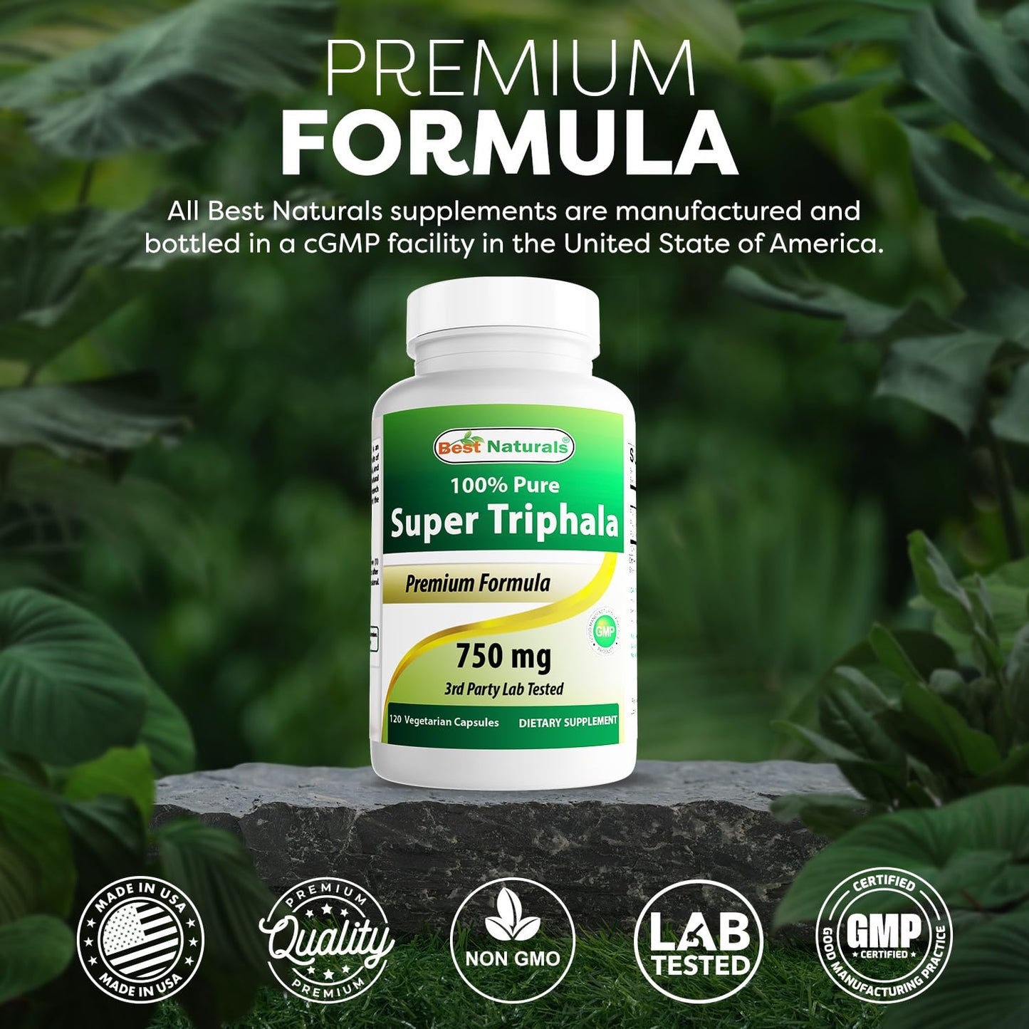 Best Naturals Triphala 750 mg Capsules 240 Count