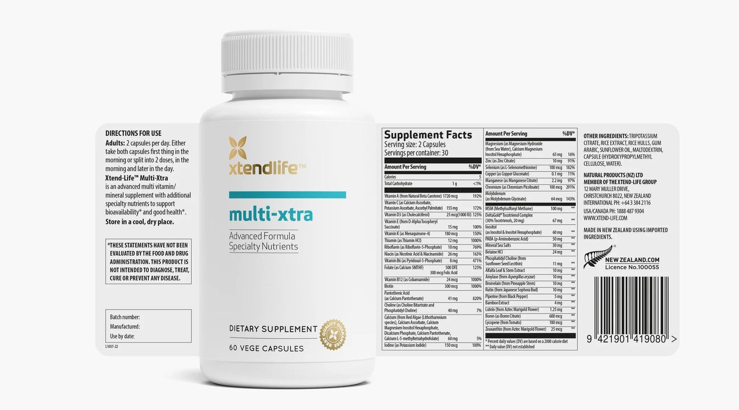 Xtendlife Multi‑Xtra Daily Multivitamin Supplement Capsule 60 Count