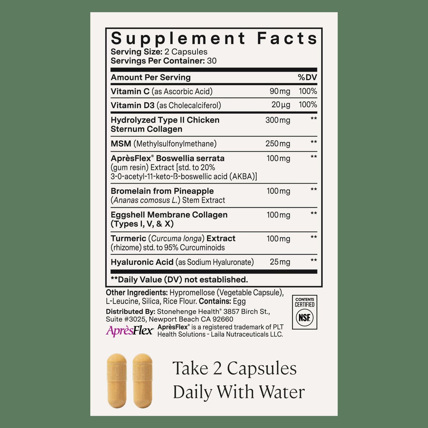 Stonehenge Health Dynamic Joint Health Supplement Capsule 60 Count