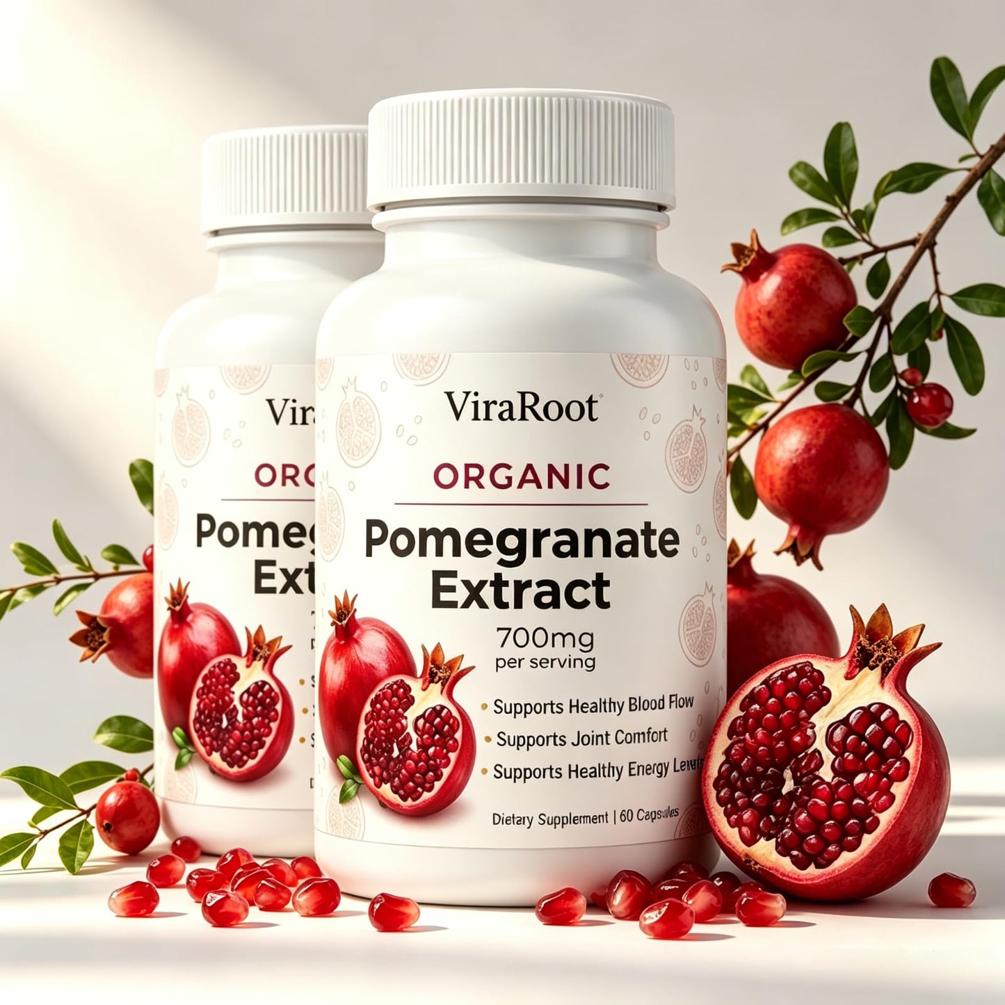 Kirosy ViraRoot Organic Pomegranate Extract Capsules 30