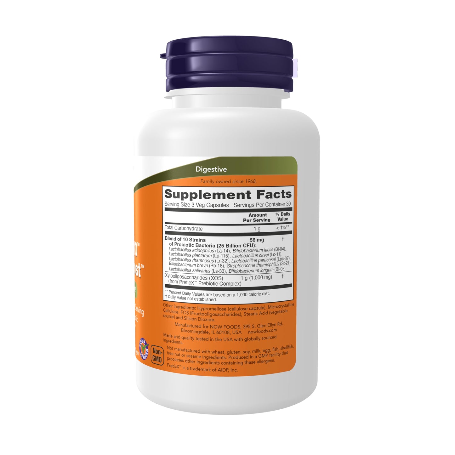 NOW Foods Probiotic-10 & Bifido Boost with 10 Strains, 25 Billion CFU per Serving, PreticX XOS Prebiotic, 90 Capsules