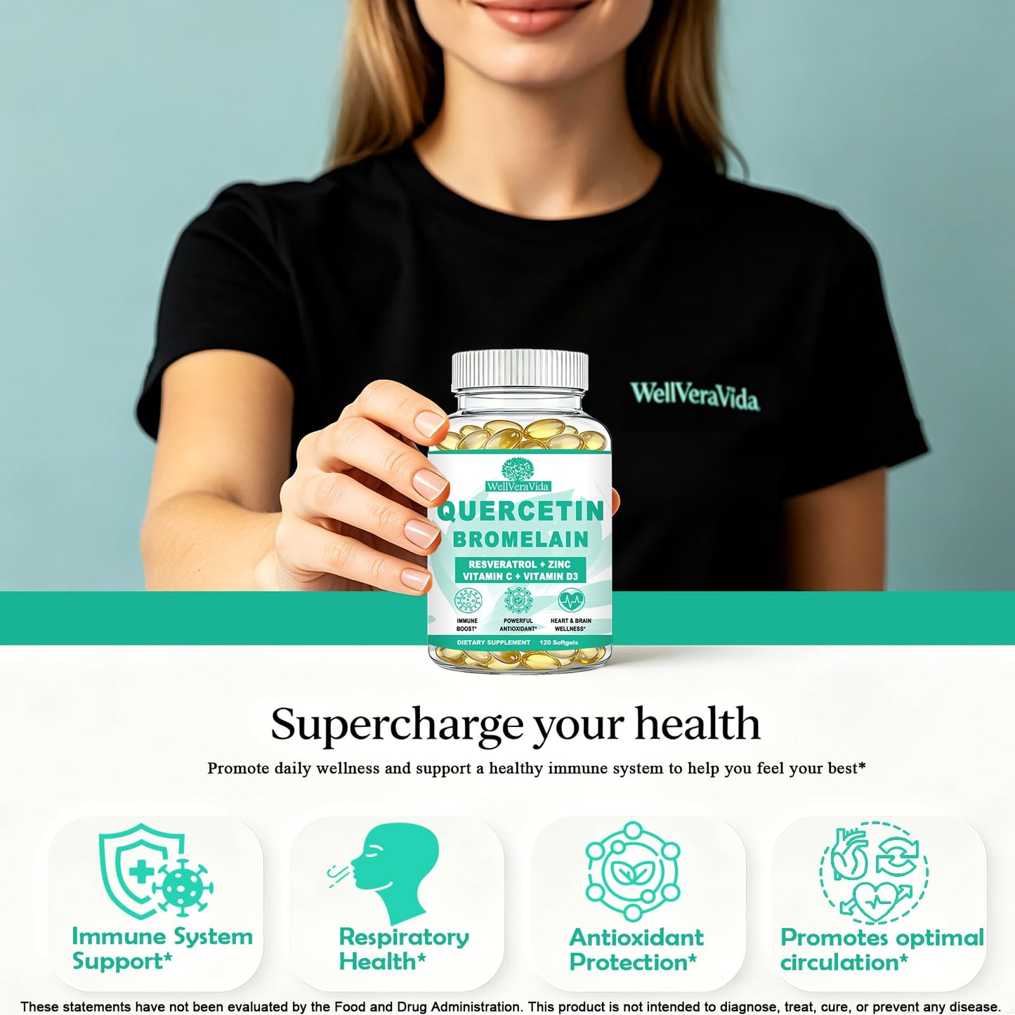 WellVeraVida Quercetin with Bromelain Softgel 2 Count