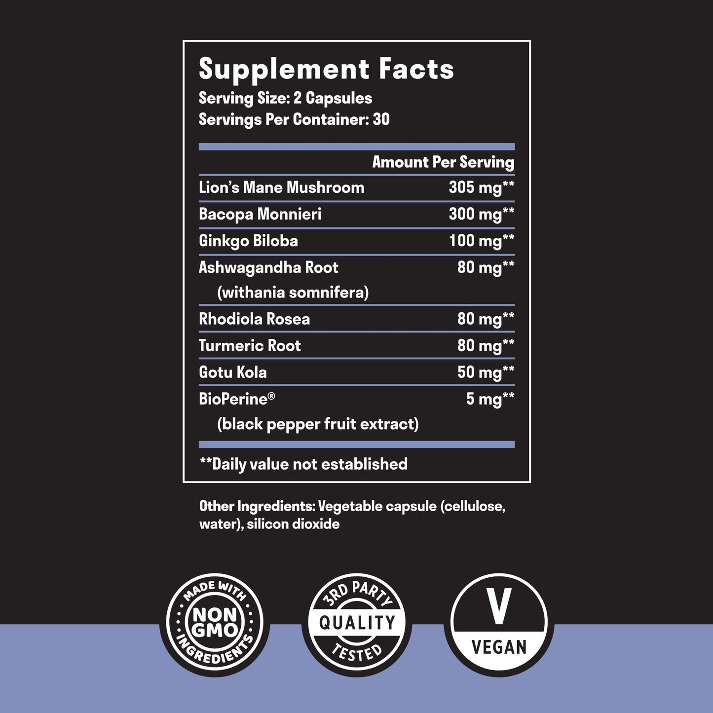 Nuven Naturals Brain Support Supplement 60 Capsules
