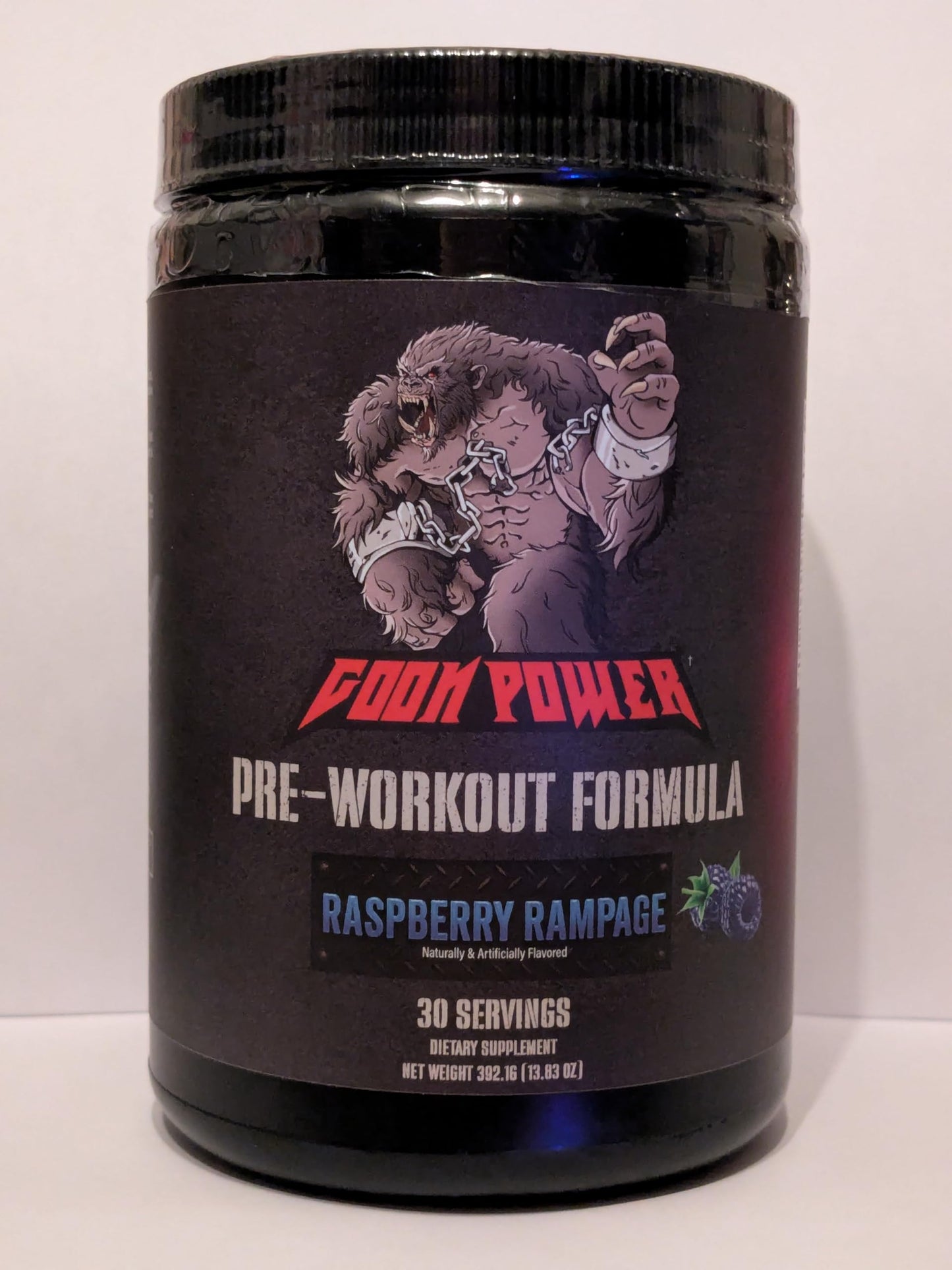 GOON Power Pre-Workout Powder Raspberry Rampage 14.8 oz