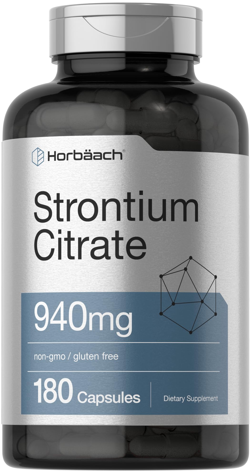 Horbäach Strontium Citrate 940 mg Capsule, 180 Capsules