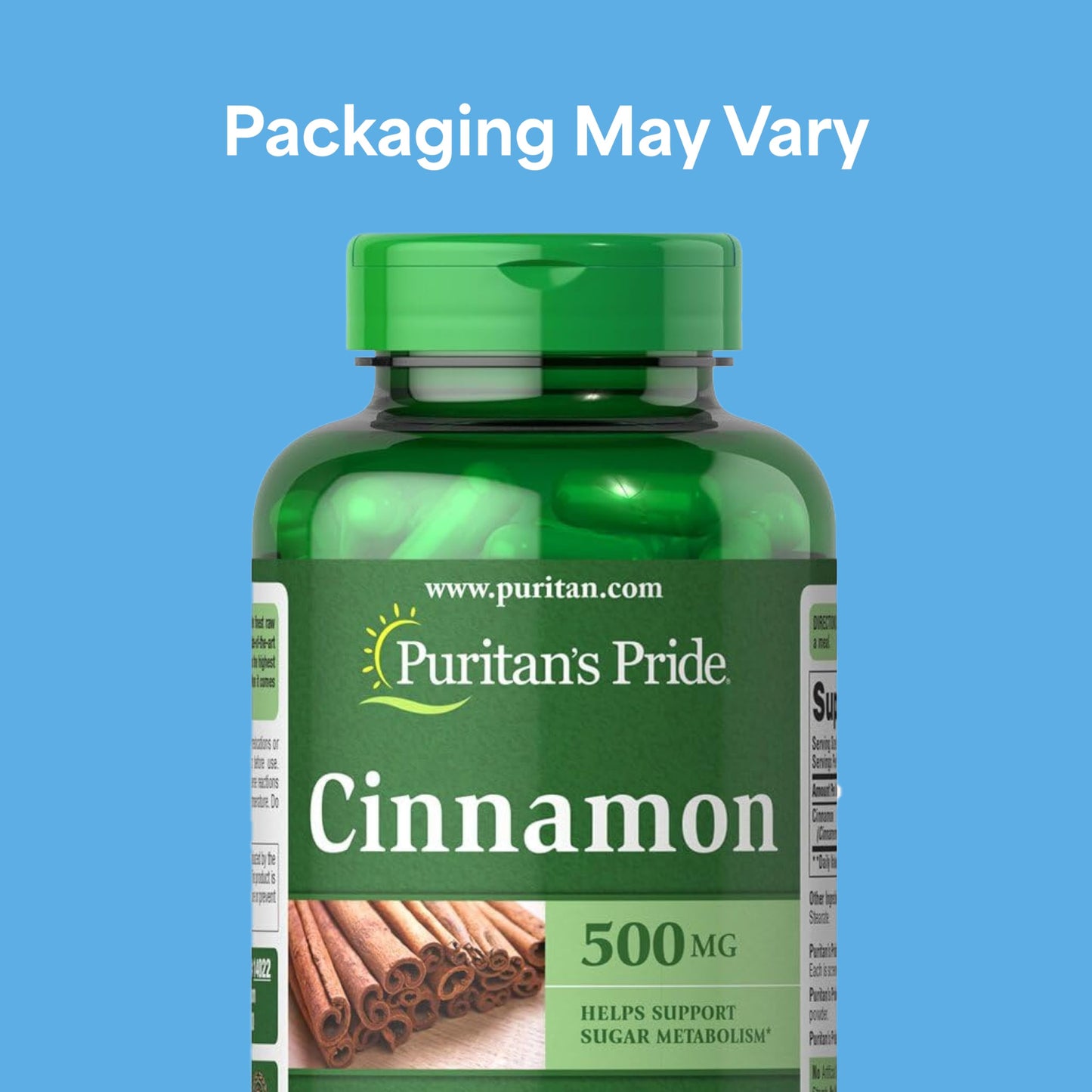 Puritan's Pride Cinnamon 500mg Capsules, 200 Count