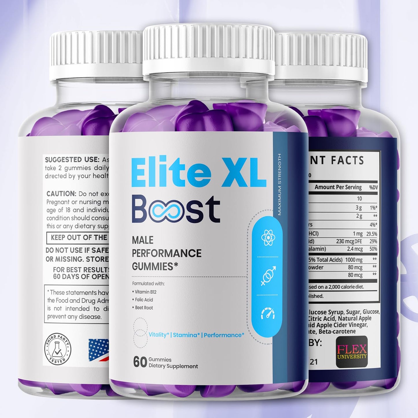 Flex University Elite XL Boost Gummies Chewable 300 Gummies