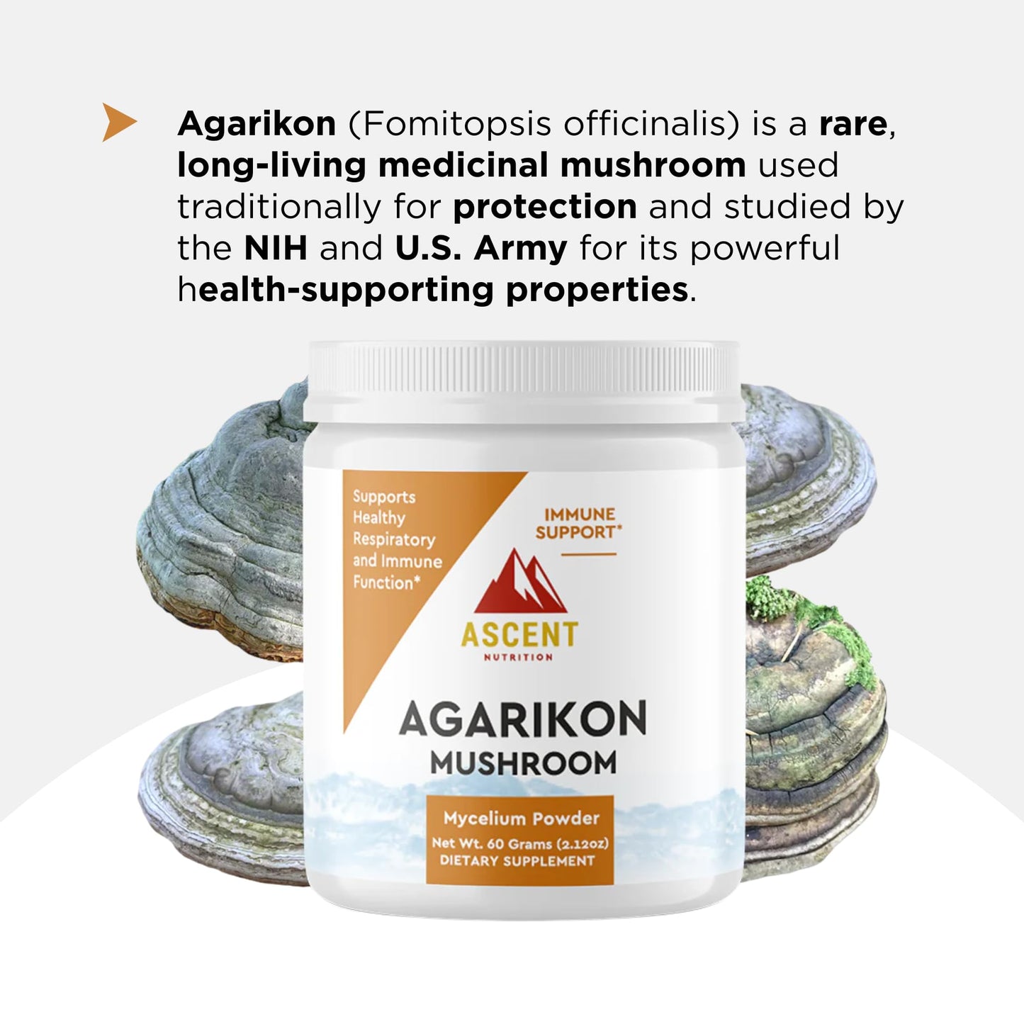 Ascent Nutrition Organic Agarikon Mushroom Powder, 2.12 oz