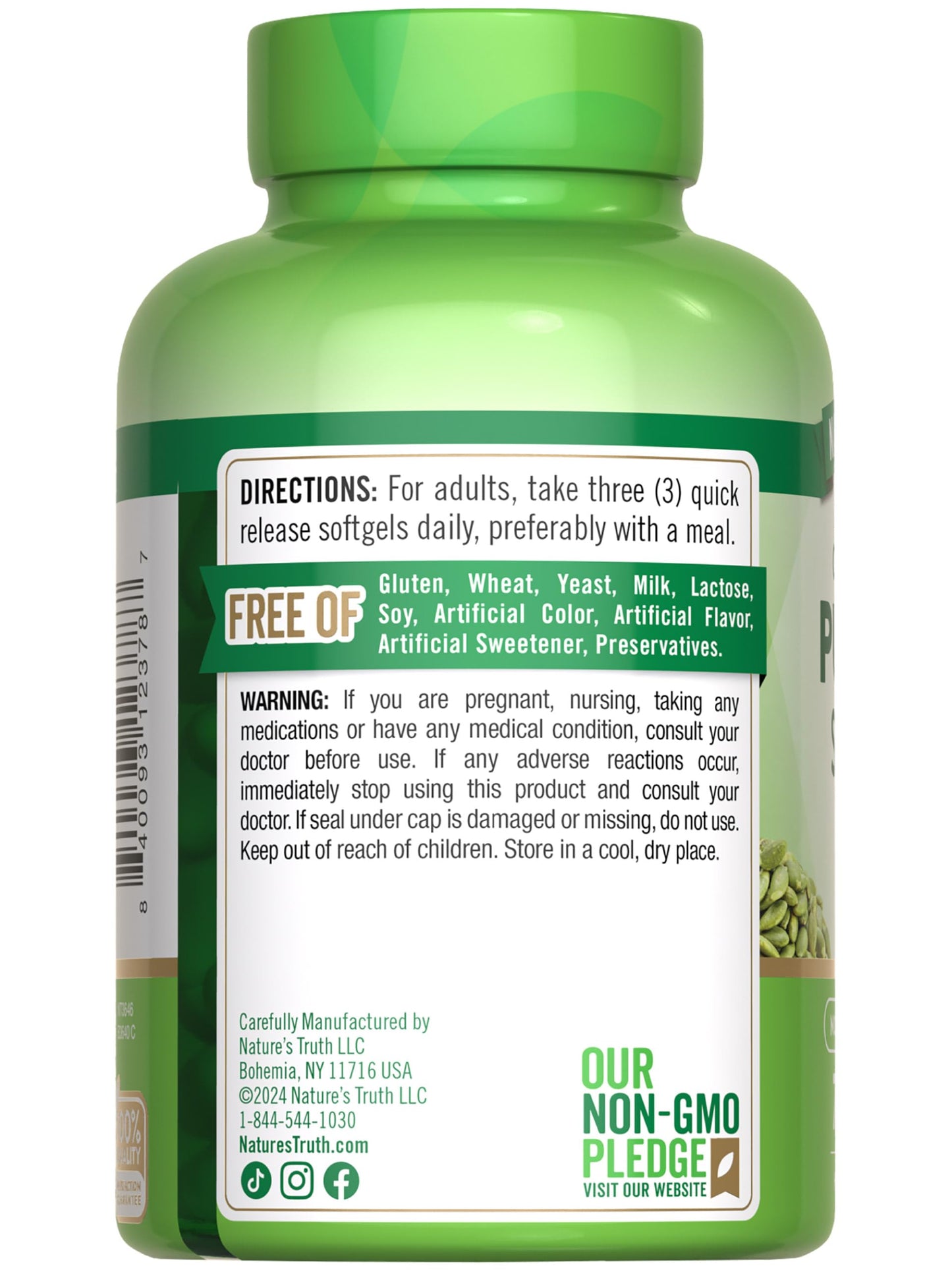 Nature's Truth Pumpkin Seed Oil Softgels, 75 Count
