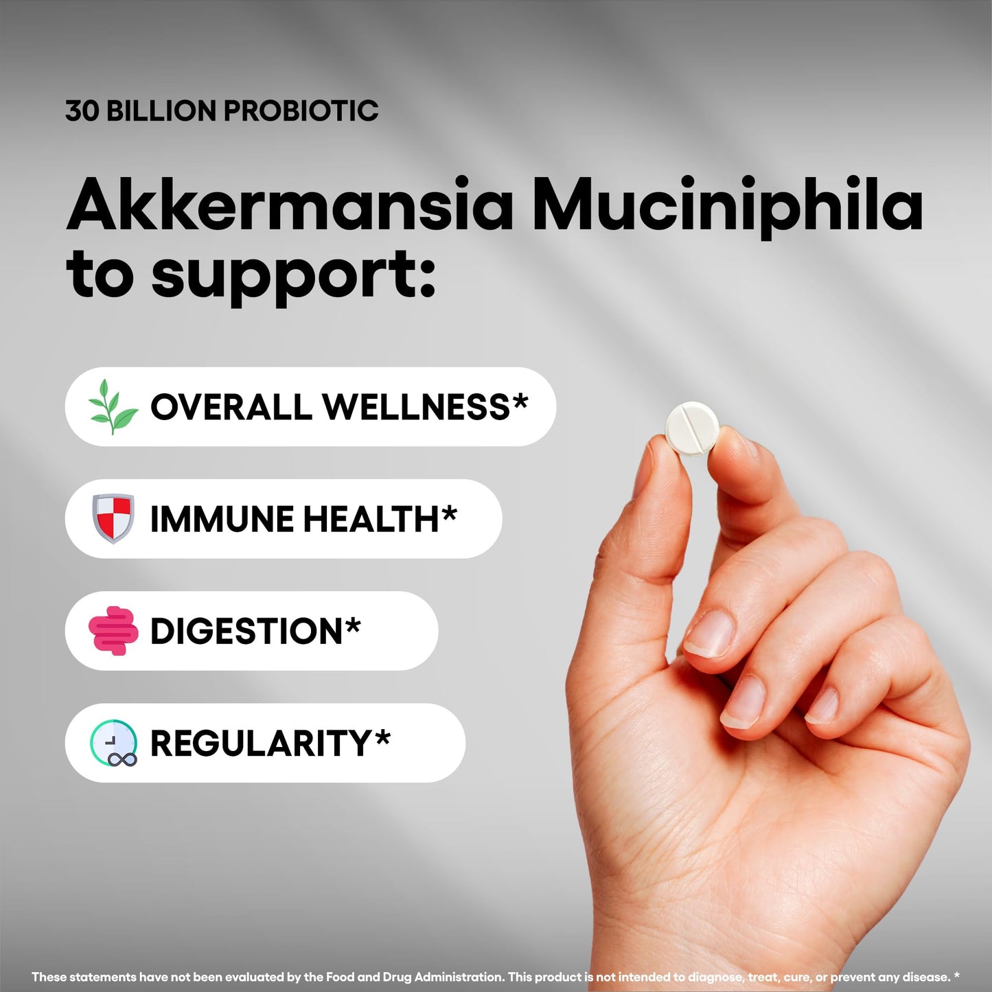 Natural Foundation Supplements Akkermansia Muciniphila Probiotic Supplement 3 Billion CFU Tablets 240 Tablets