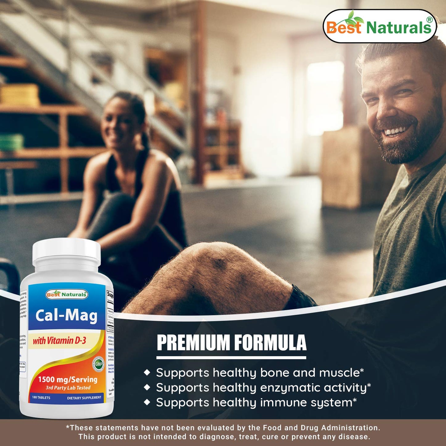 Best Naturals Calcium Magnesium with Vitamin D3 Softgel 180 Count
