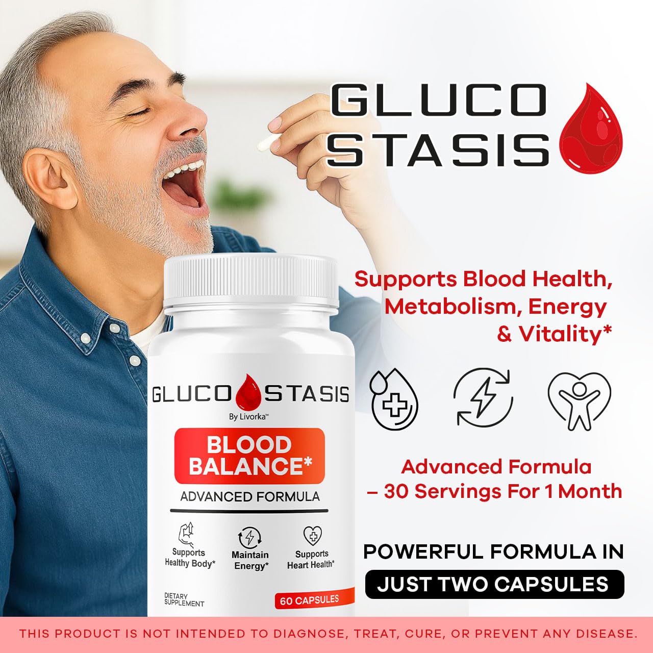 LIVORKA GlucoStasis Blood Balance Support Capsules, 60 Capsules