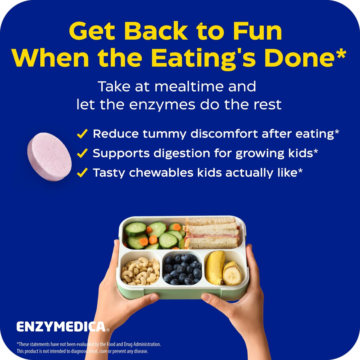 Enzymedica Kids Digest Chewable Digestive Enzyme Supplement for Kids, 90 Tablets