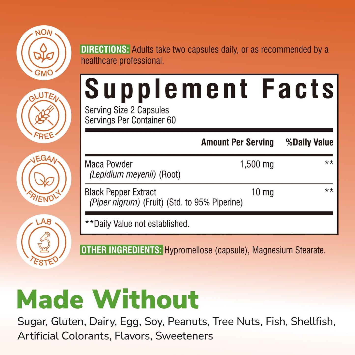 Vitalibre 10 in 1 Magnesium Complex 420mg and Maca Root 1,500mg, 360 Capsules