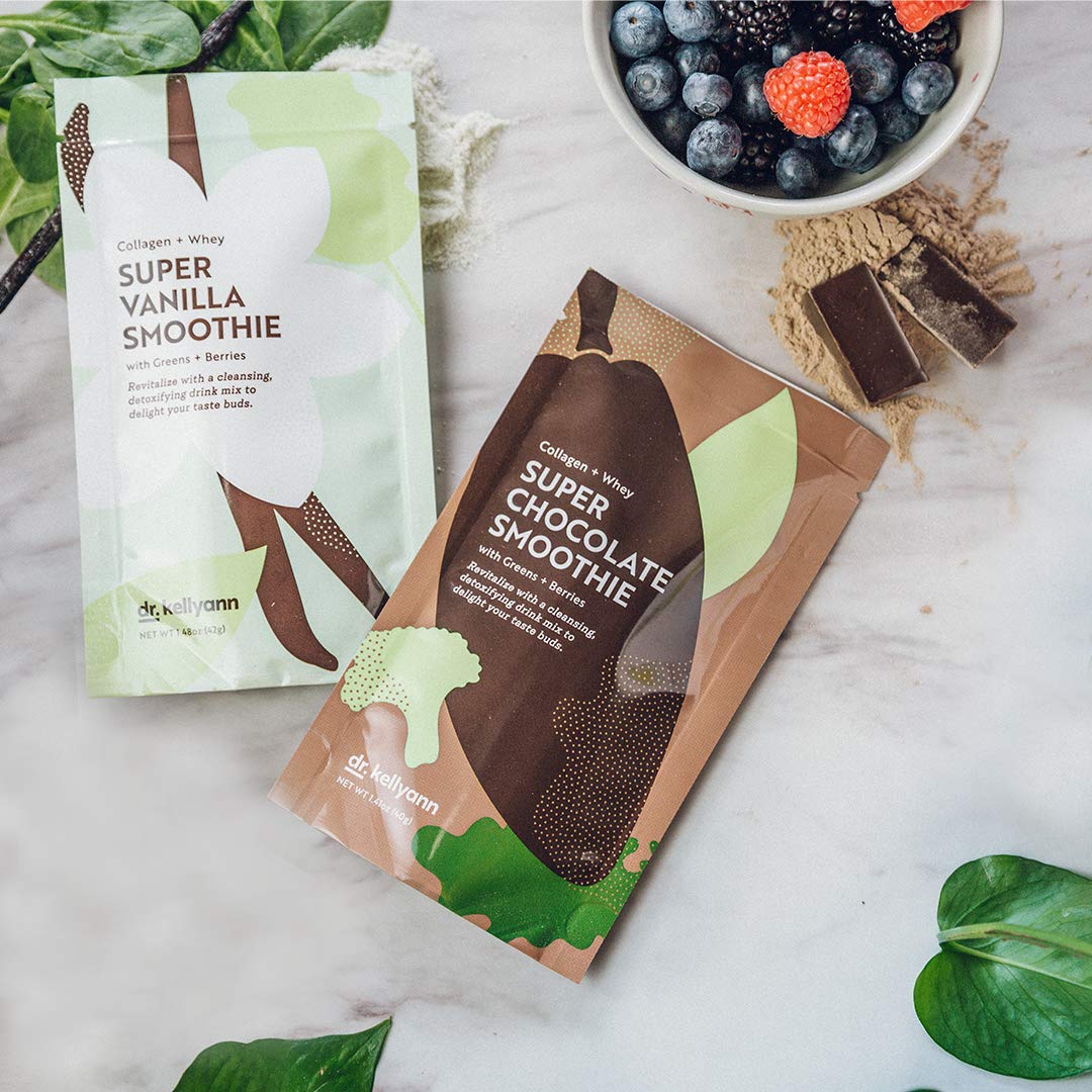 Dr. Kellyann Super Chocolate Collagen Smoothie Powder, 7 Servings