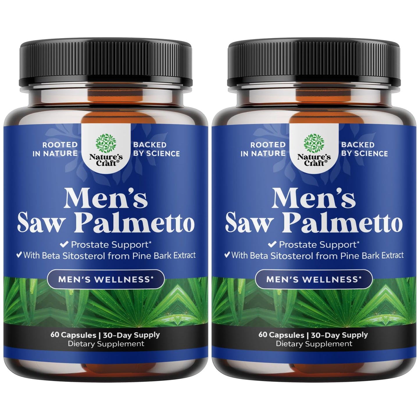 Natures Craft Saw Palmetto with Beta Sitosterol Prostate Support for Men Capsules 120 Capsules