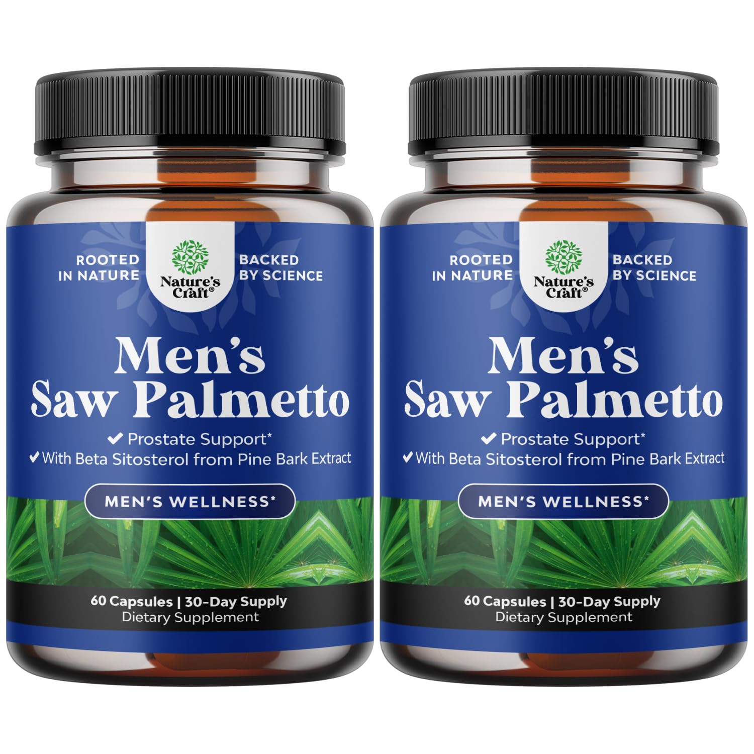 Natures Craft Saw Palmetto with Beta Sitosterol Prostate Support for Men Capsules 120 Capsules