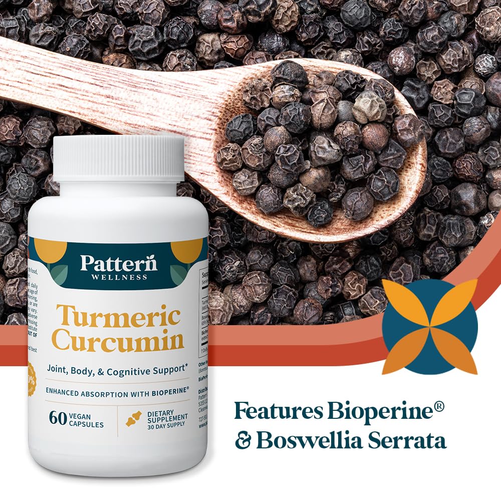 Pattern Wellness Turmeric Curcumin Supplement Capsule 60 Count